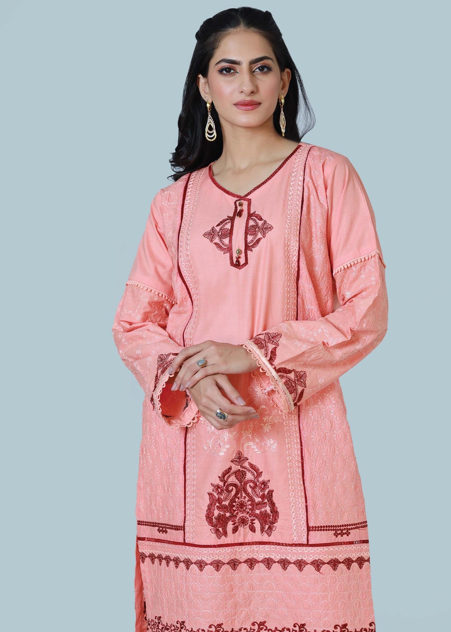 Bareeq Outfits Candy Blossom Embroidered Stitched Suit Women