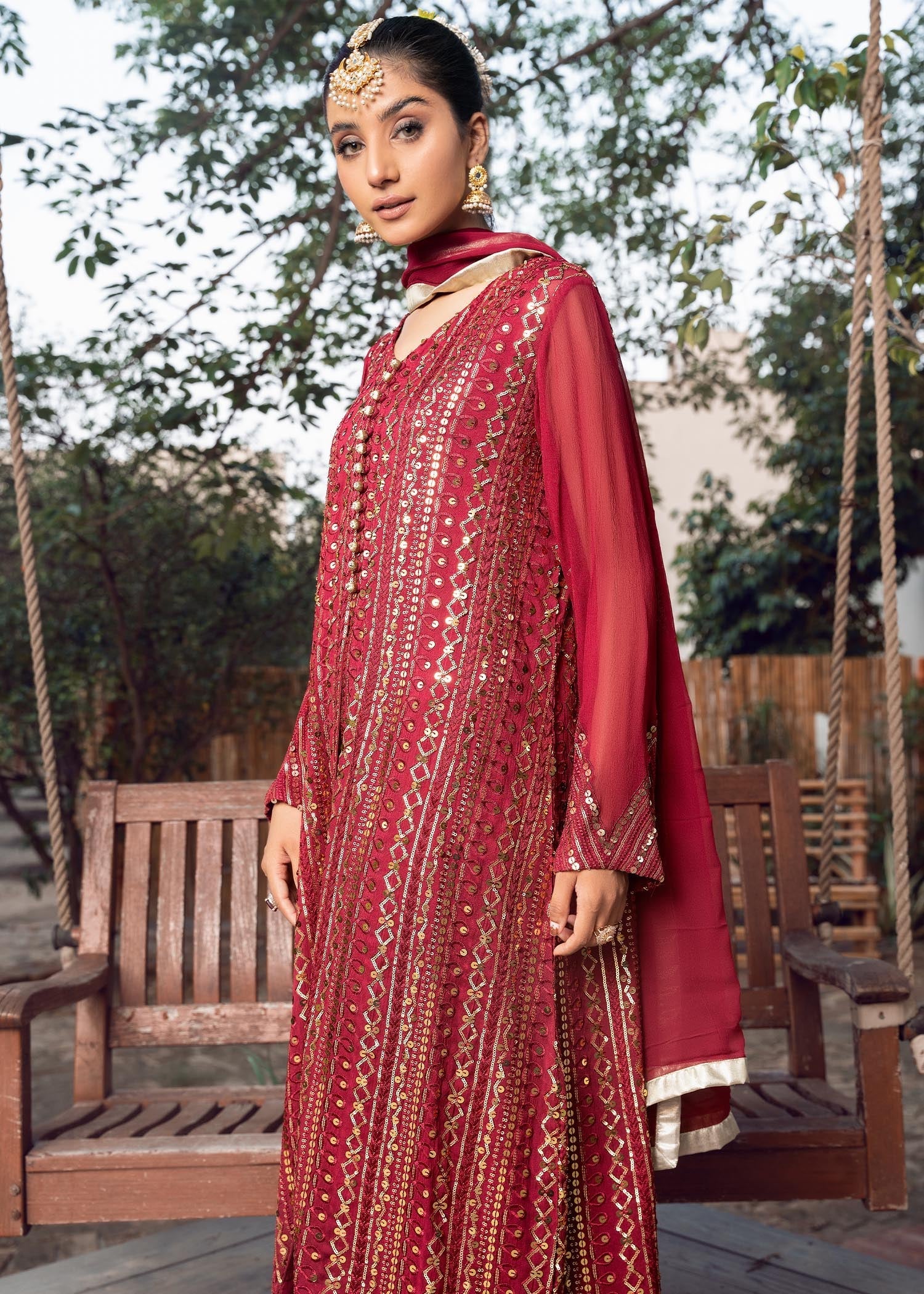 Rang-e-Haya Ufaq Maroon Women 4pcs