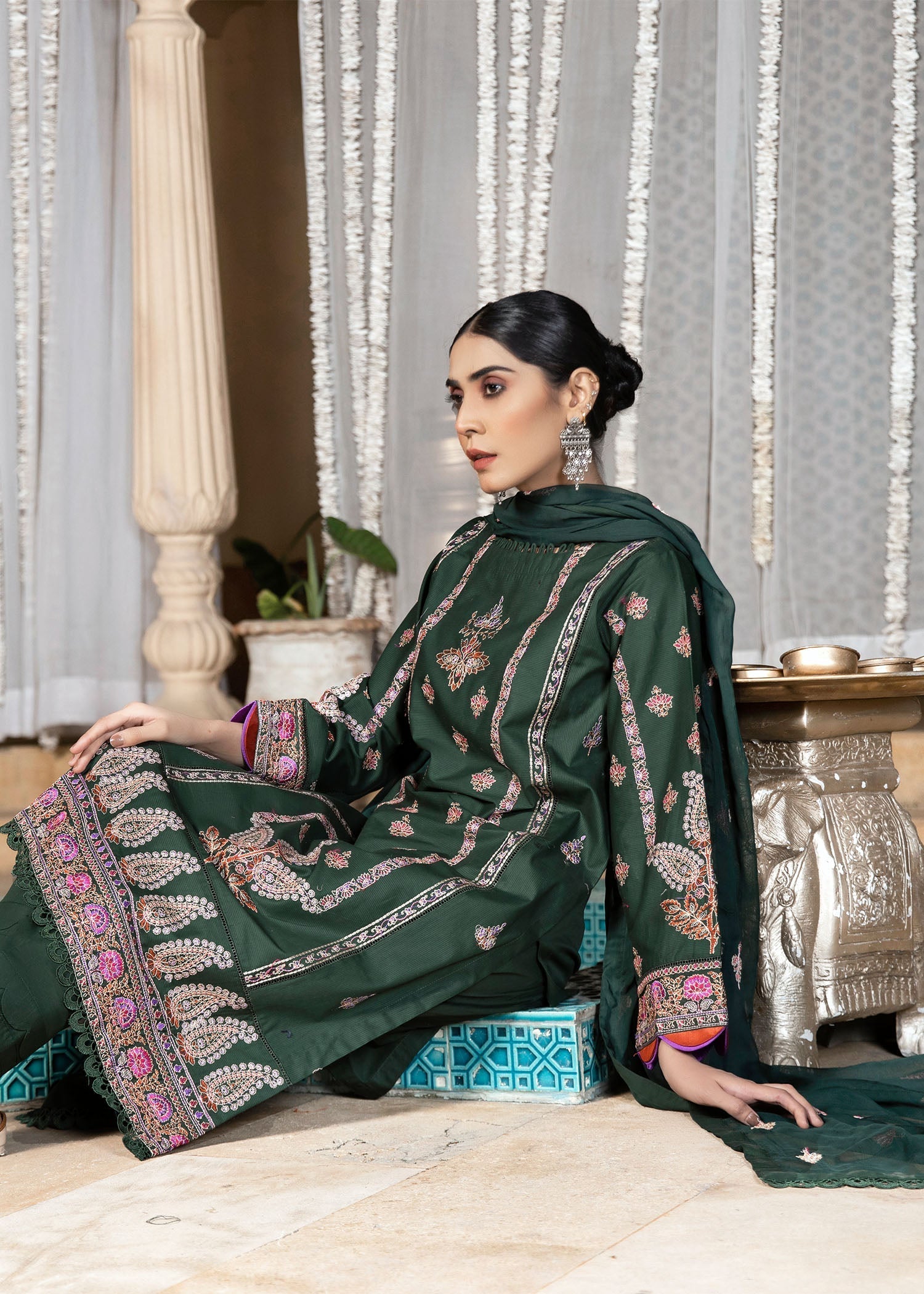 Zoya & Zaha Emerald Green Women 3pcs