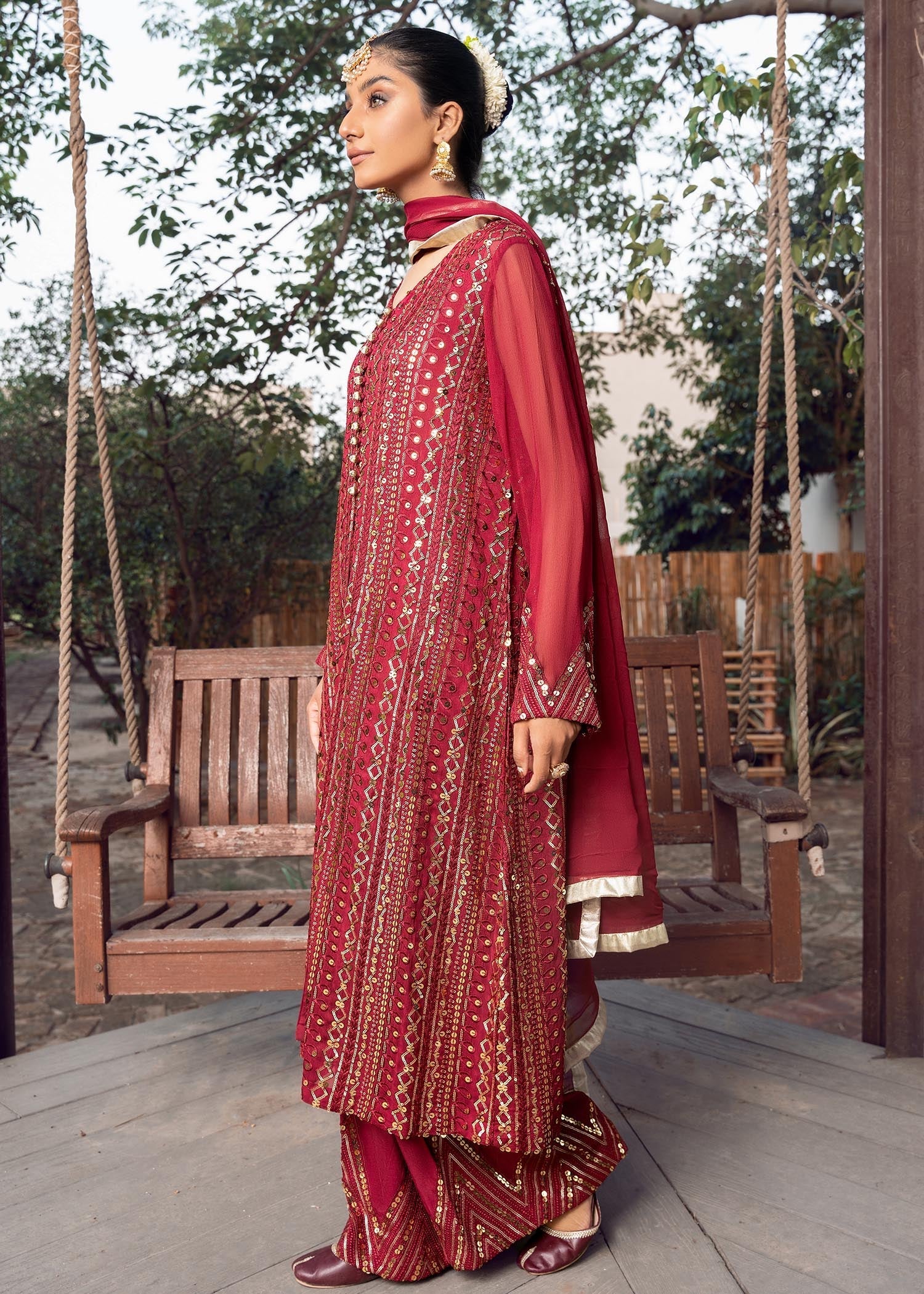 Rang-e-Haya Ufaq Maroon Women 4pcs