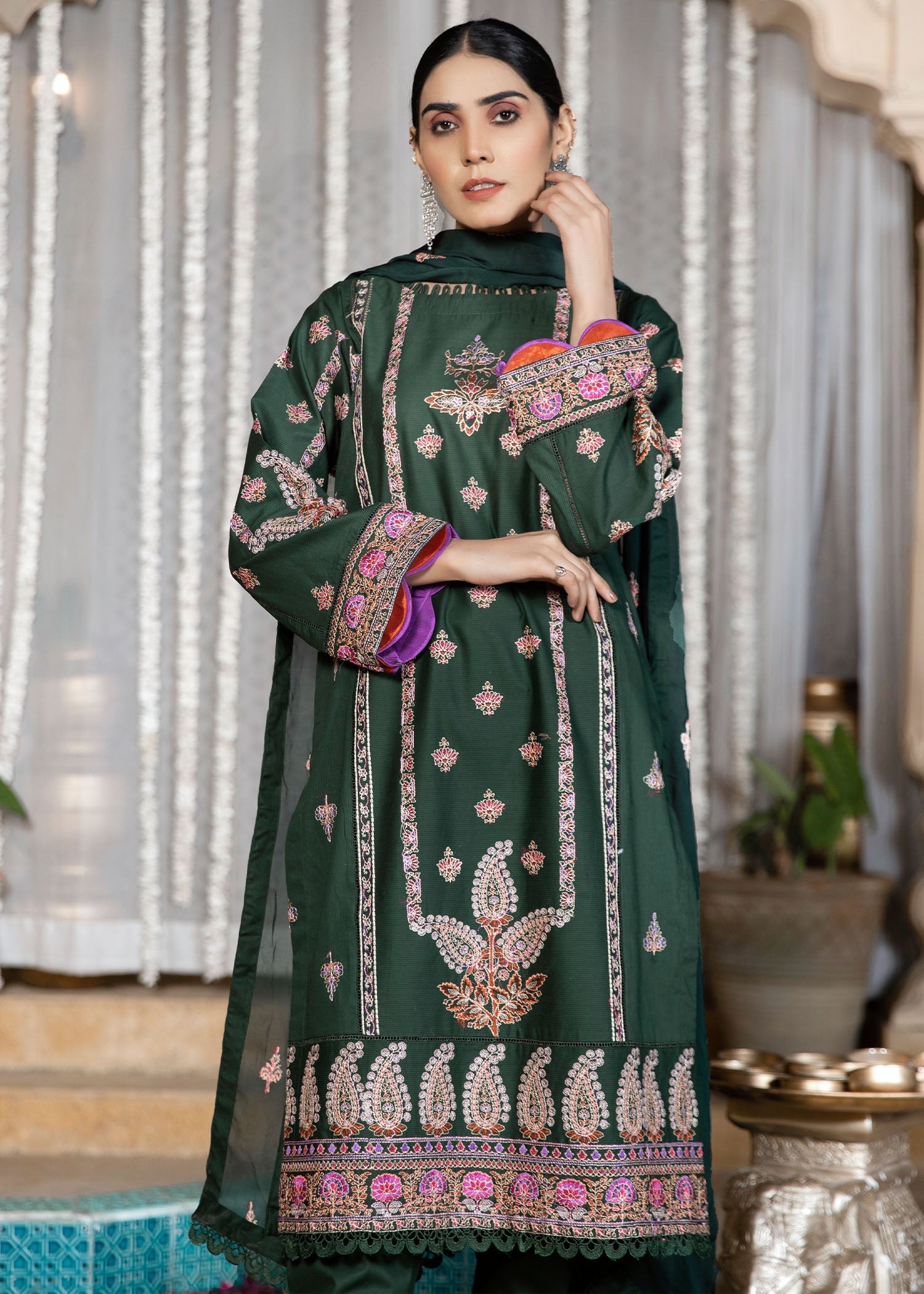 Zoya & Zaha Emerald Green Women 3pcs