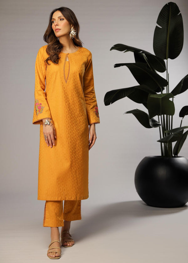 Merakish Lavender Jacquard Embroidered Stitched Women 2pcs