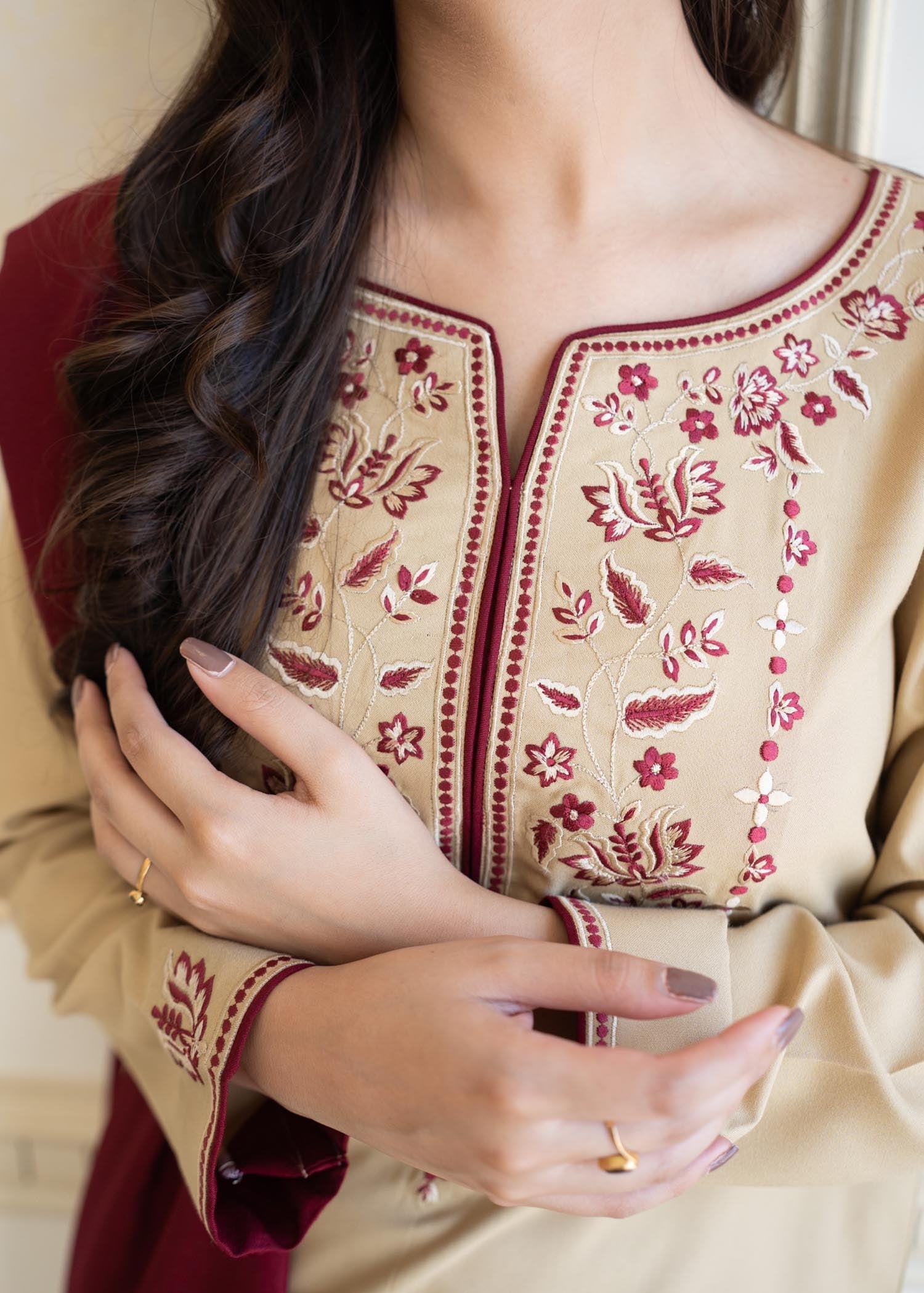 Aisling By Nirmal Natural Beige Women 3pcs