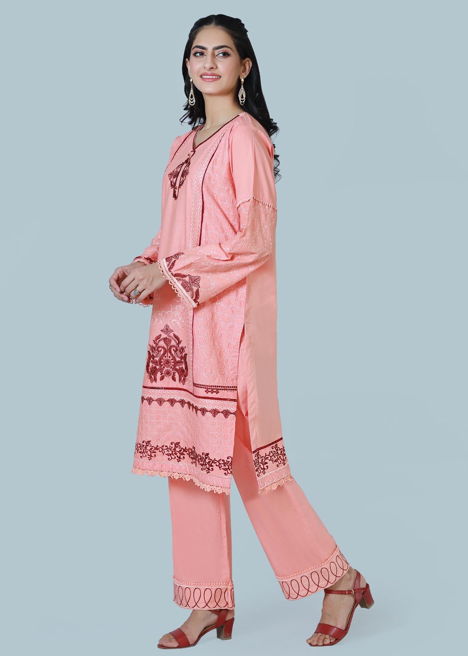 Bareeq Outfits Candy Blossom Embroidered Stitched Suit Women