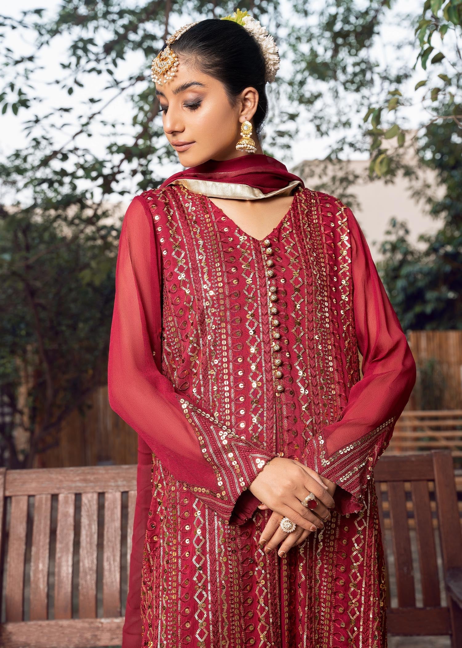 Rang-e-Haya Ufaq Maroon Women 4pcs