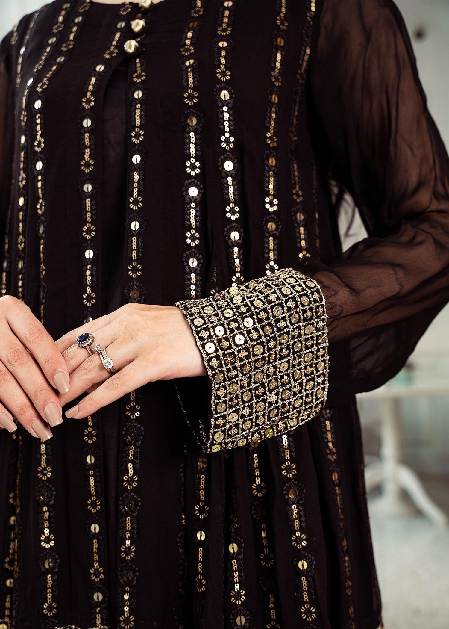 Rang-e-Haya Anchal / Black Women 4pcs