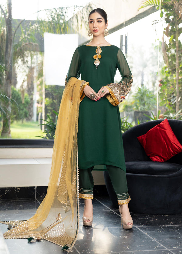 Khuda Baksh Creations Khuda Baksh M 100 Green Women 4pcs