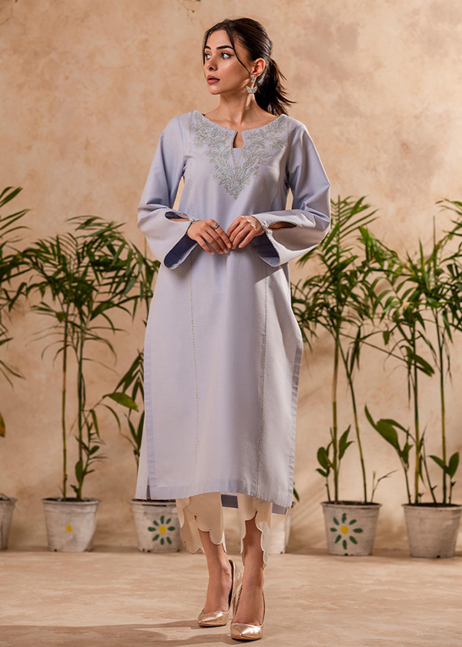 Fozia Khalid Lilac Hint Tunic Women 1pcs