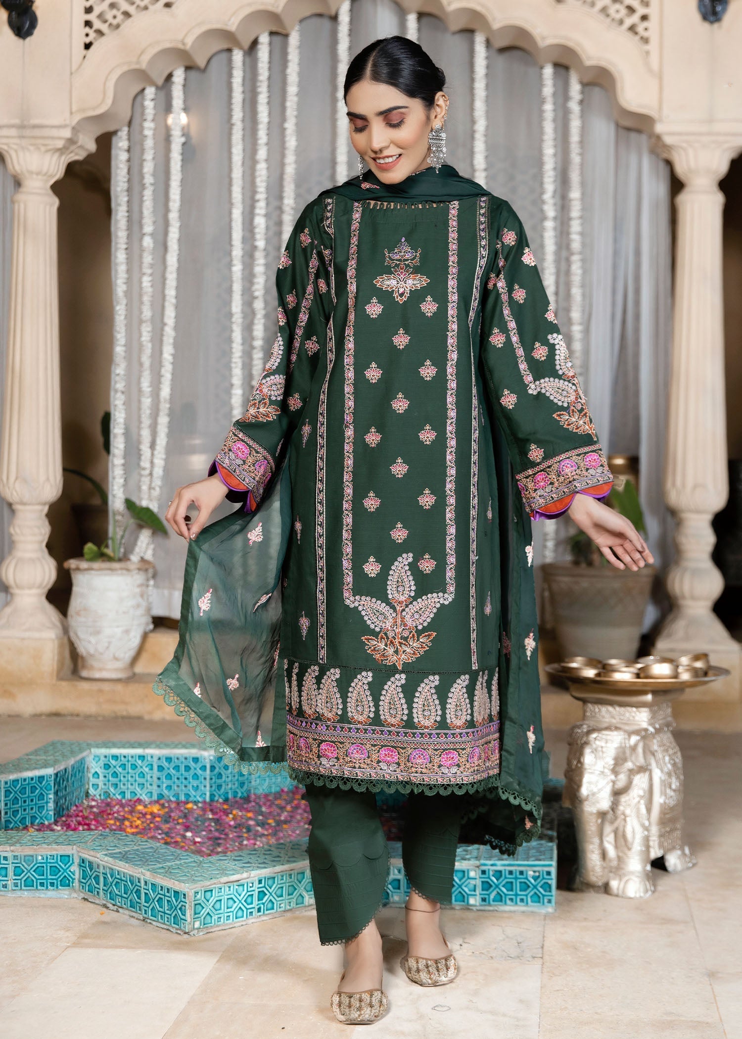 Zoya & Zaha Emerald Green Women 3pcs