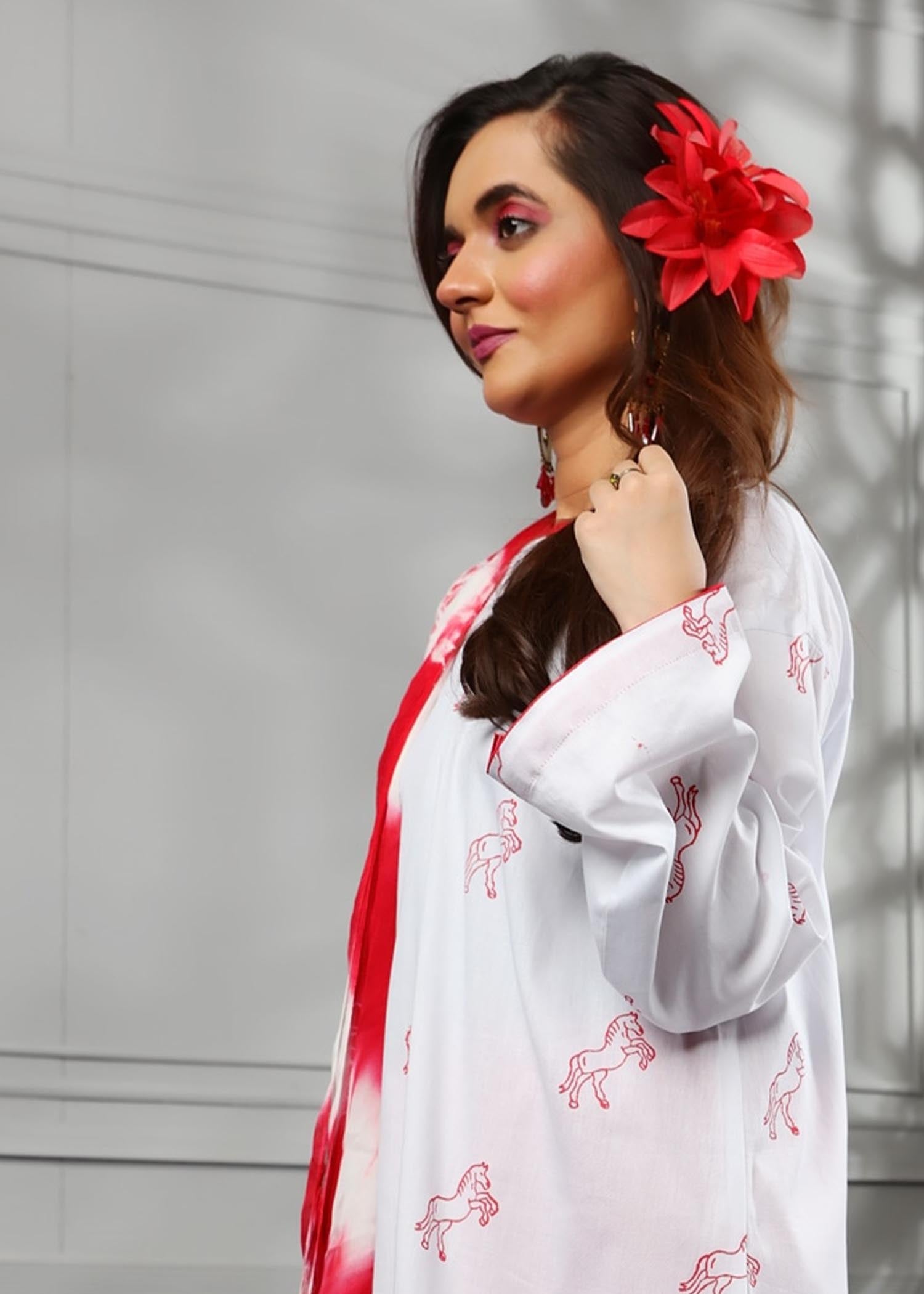 Somi By Salma Saleem Red Mares Women 2pcs