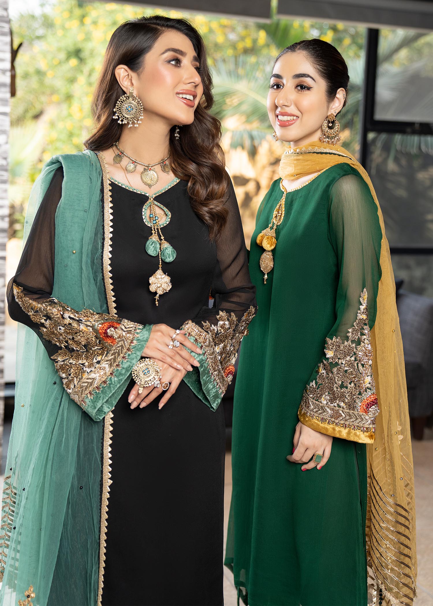 Khuda Baksh Creations Khuda Baksh M 100 Green Women 4pcs