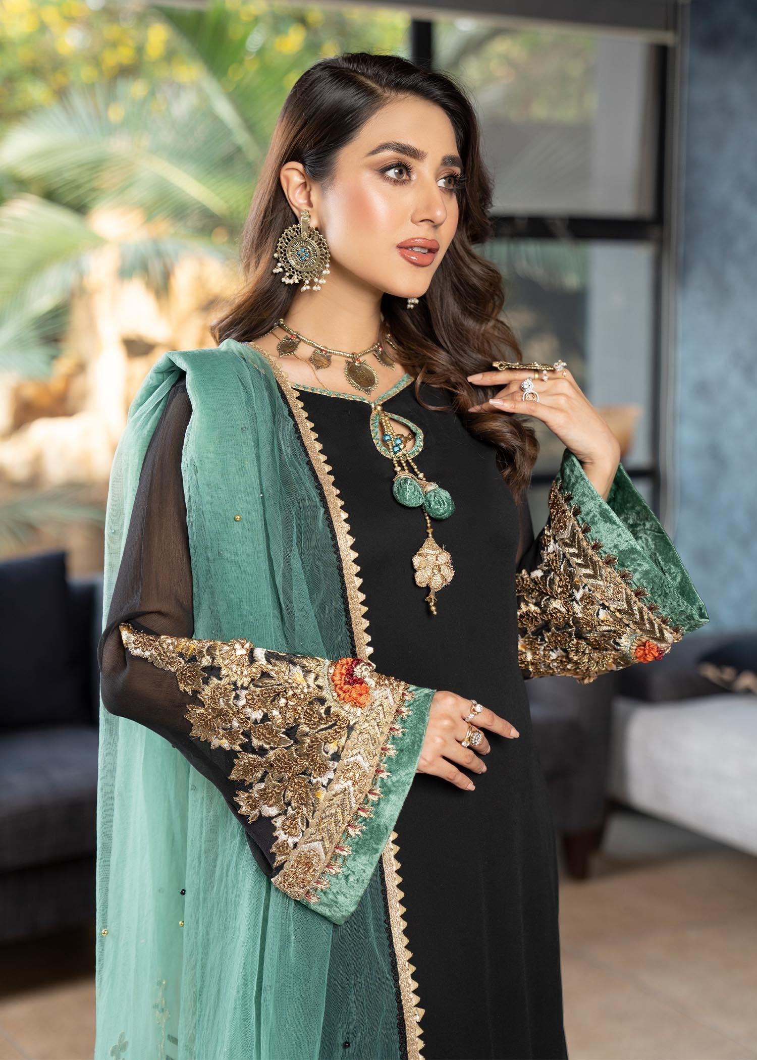 Khuda Baksh Creations Khuda Baksh M 100 Black Women 3pcs