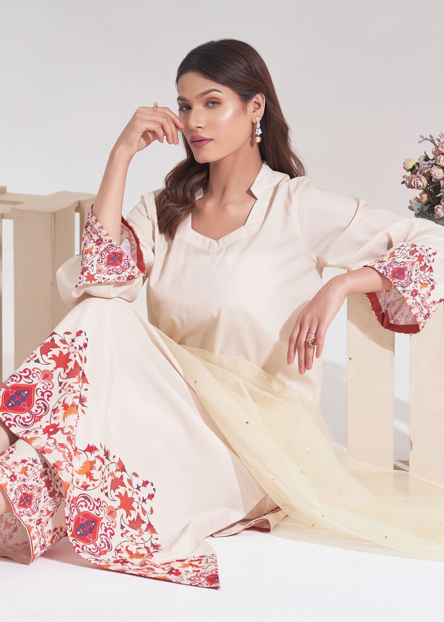 Ghonche Scarlet Mist Women 3pcs