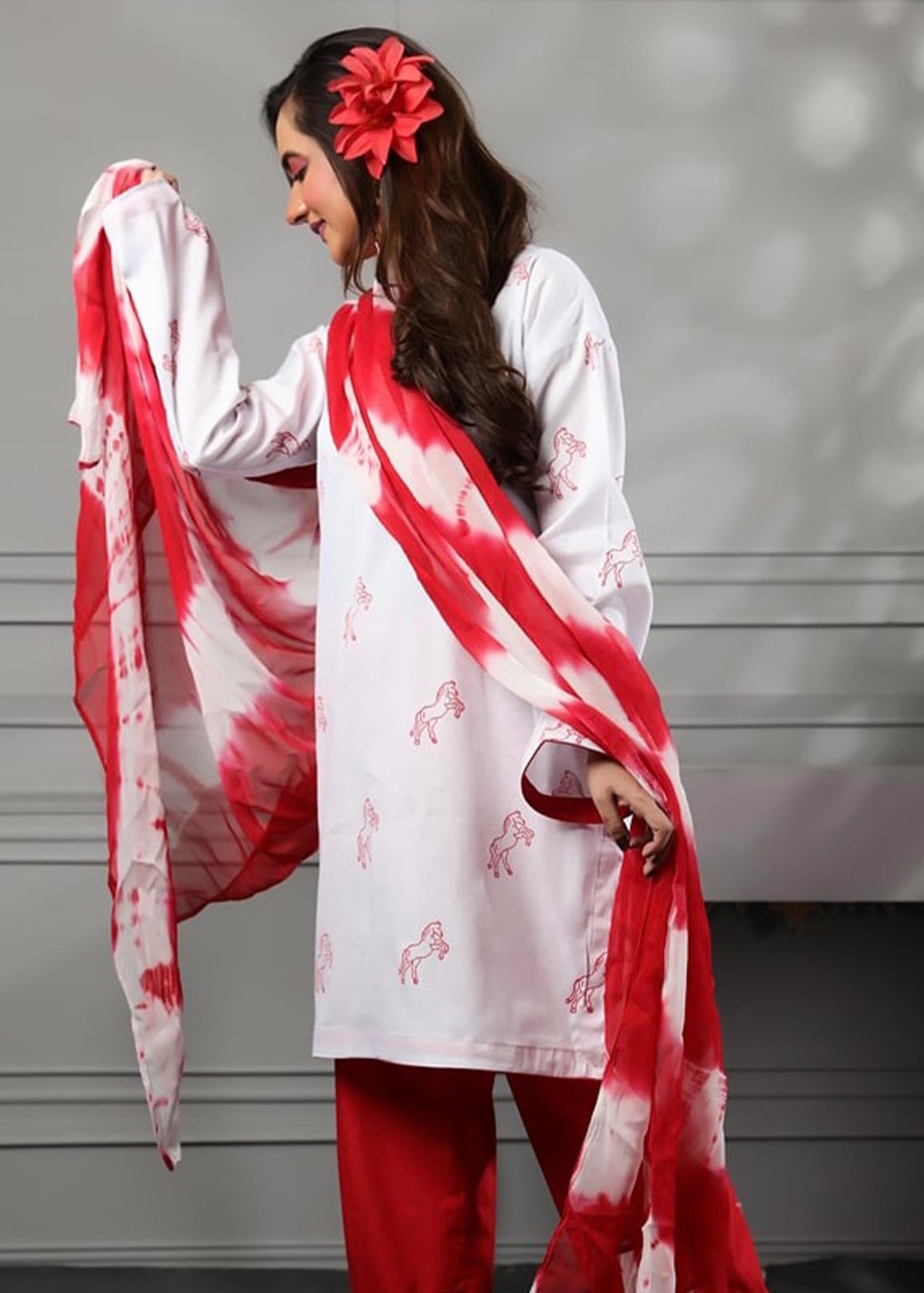 Somi By Salma Saleem Red Mares Women 2pcs