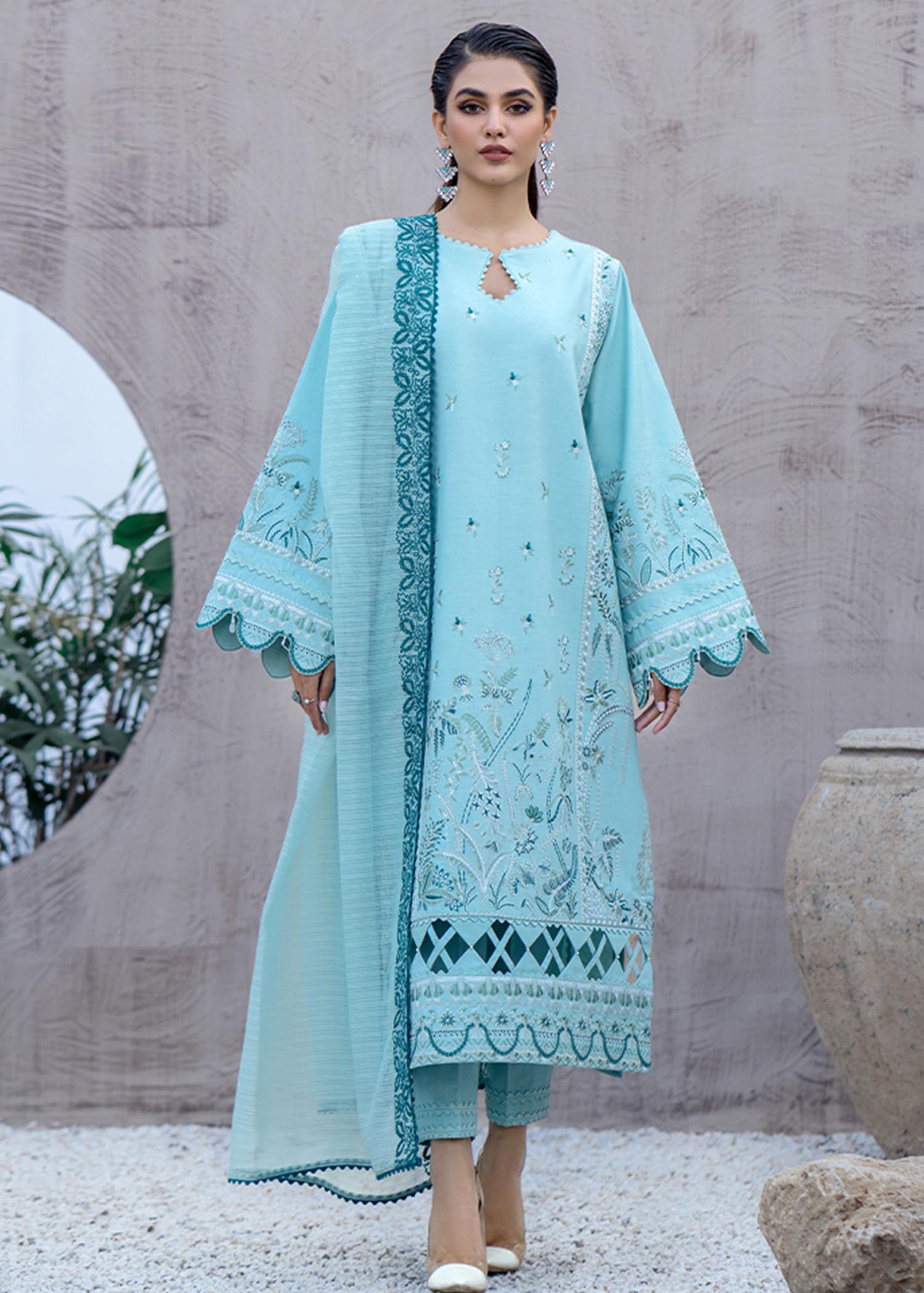 Fozia Khalid Azure Women 3pcs