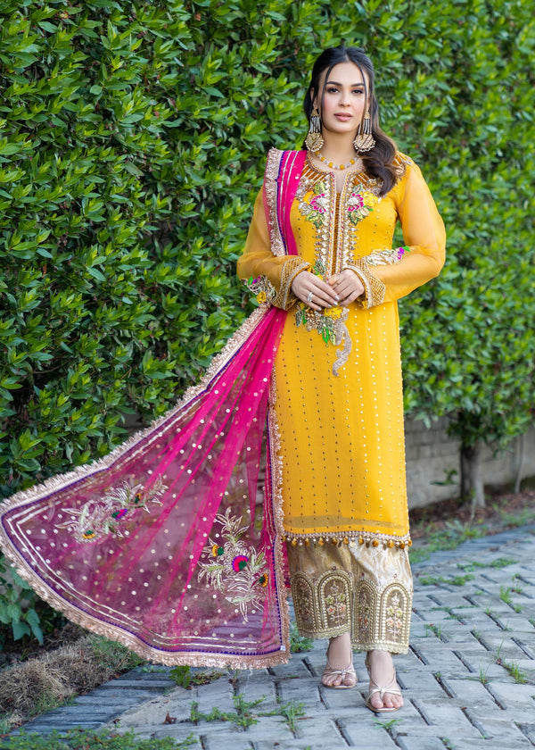 Khuda Baksh Creations Z 279 Mustard Women 4pcs
