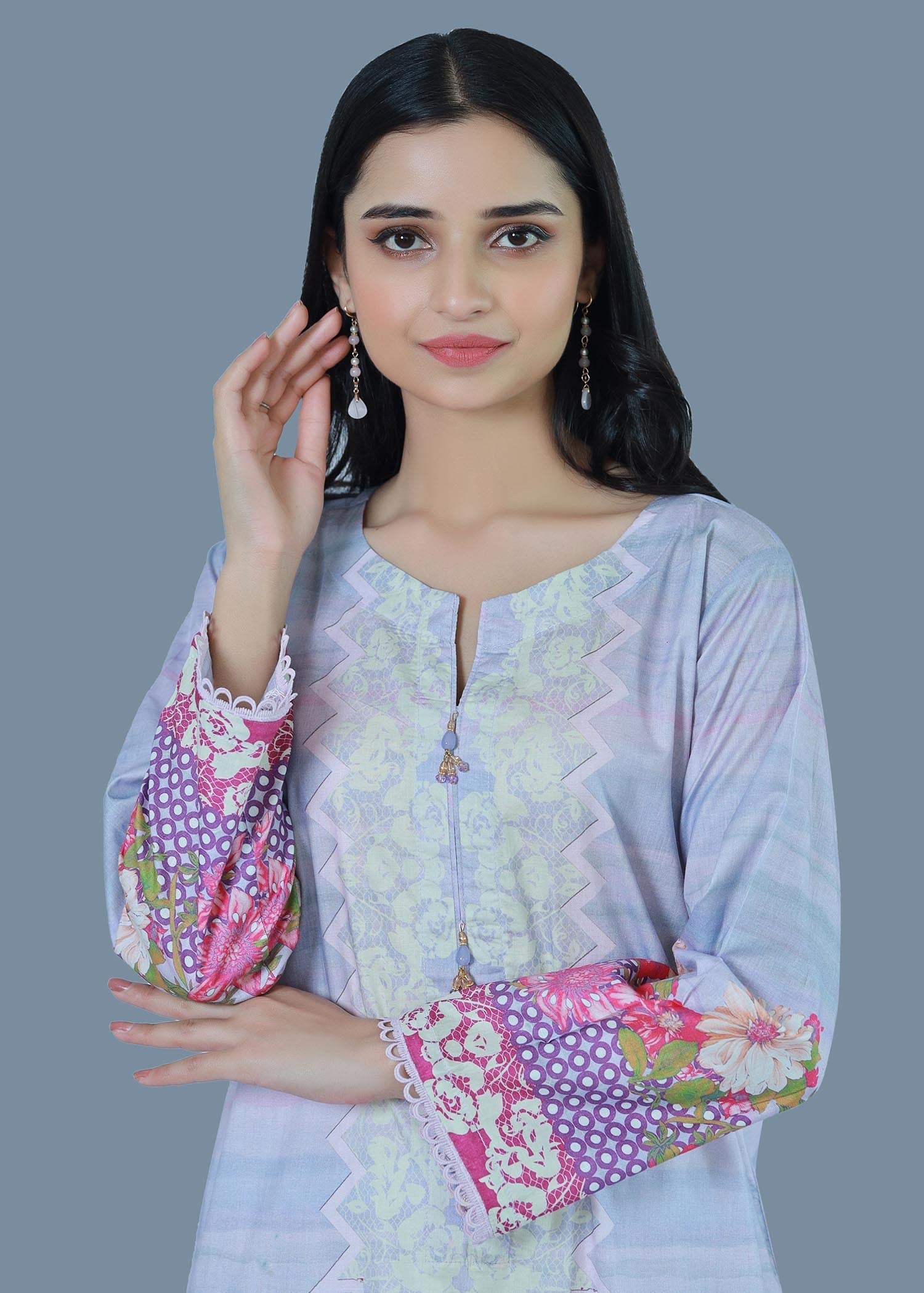 Bareeq Outfits Pastel Maze Printed Lawn Shirt Women 1pcs
