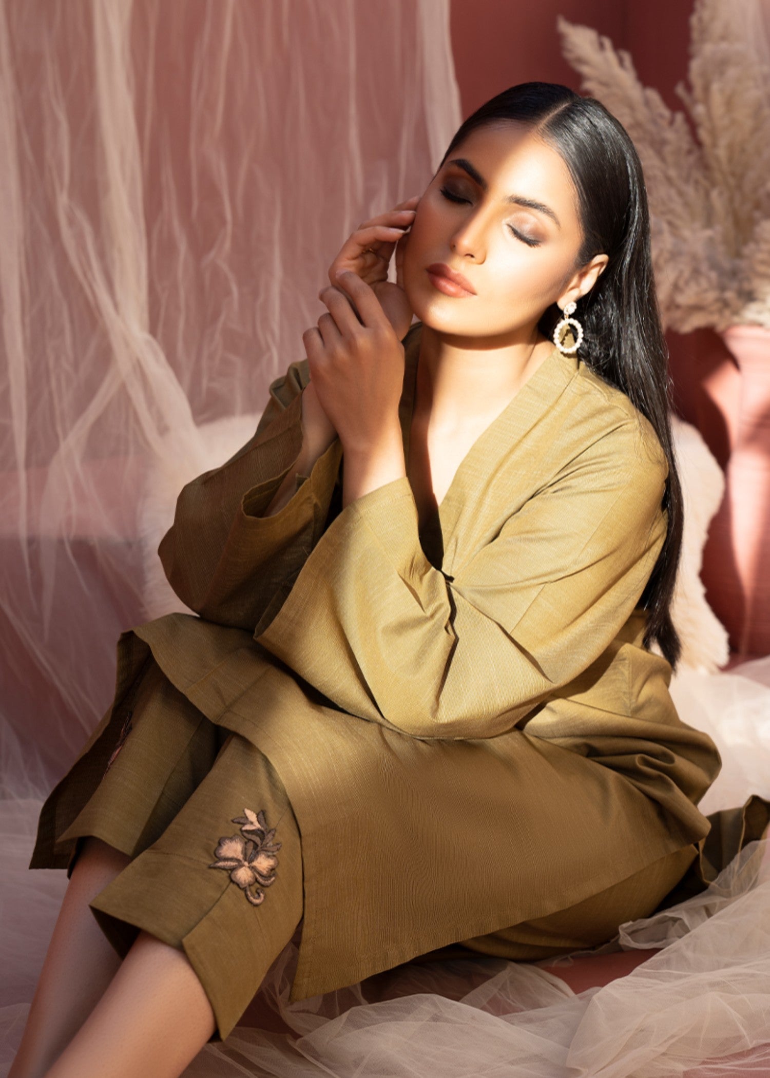 Aks-e-Jahan Olive Ocean Women 2pcs