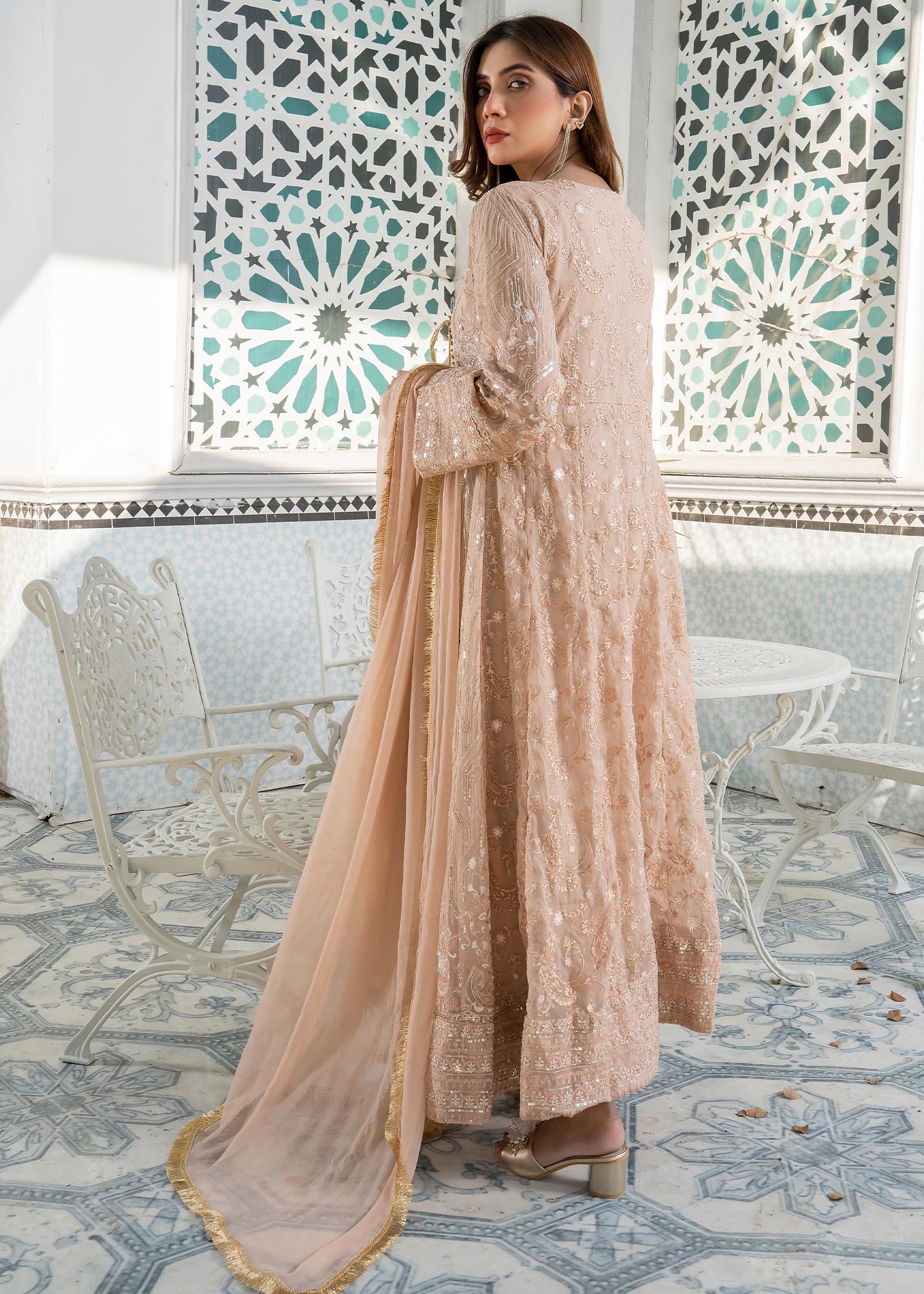 Manahils Angrakha 105 Peach Women 3pcs