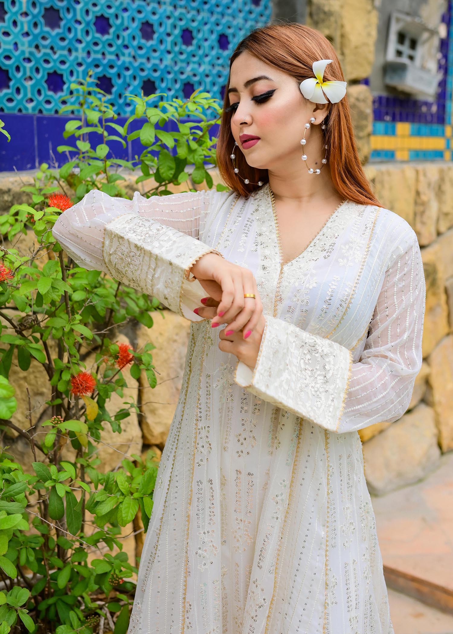 Manahils MAXI 117 CEDAR OFF WHITE Women 3pcs