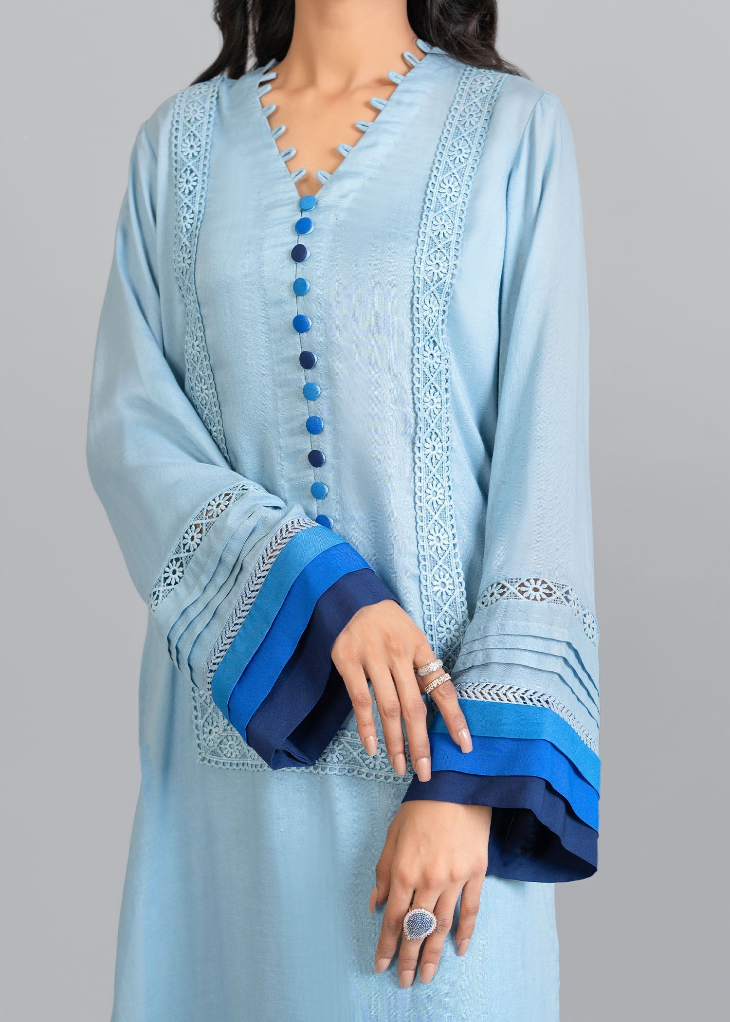 Nuqsh Sky Blue Ombre Women 2pcs