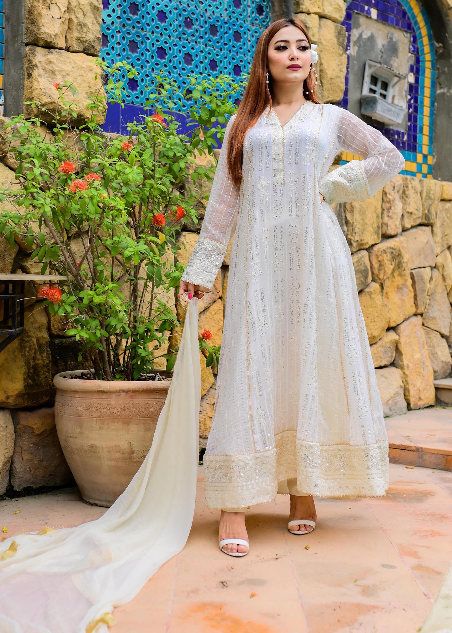 Manahils MAXI 117 CEDAR OFF WHITE Women 3pcs