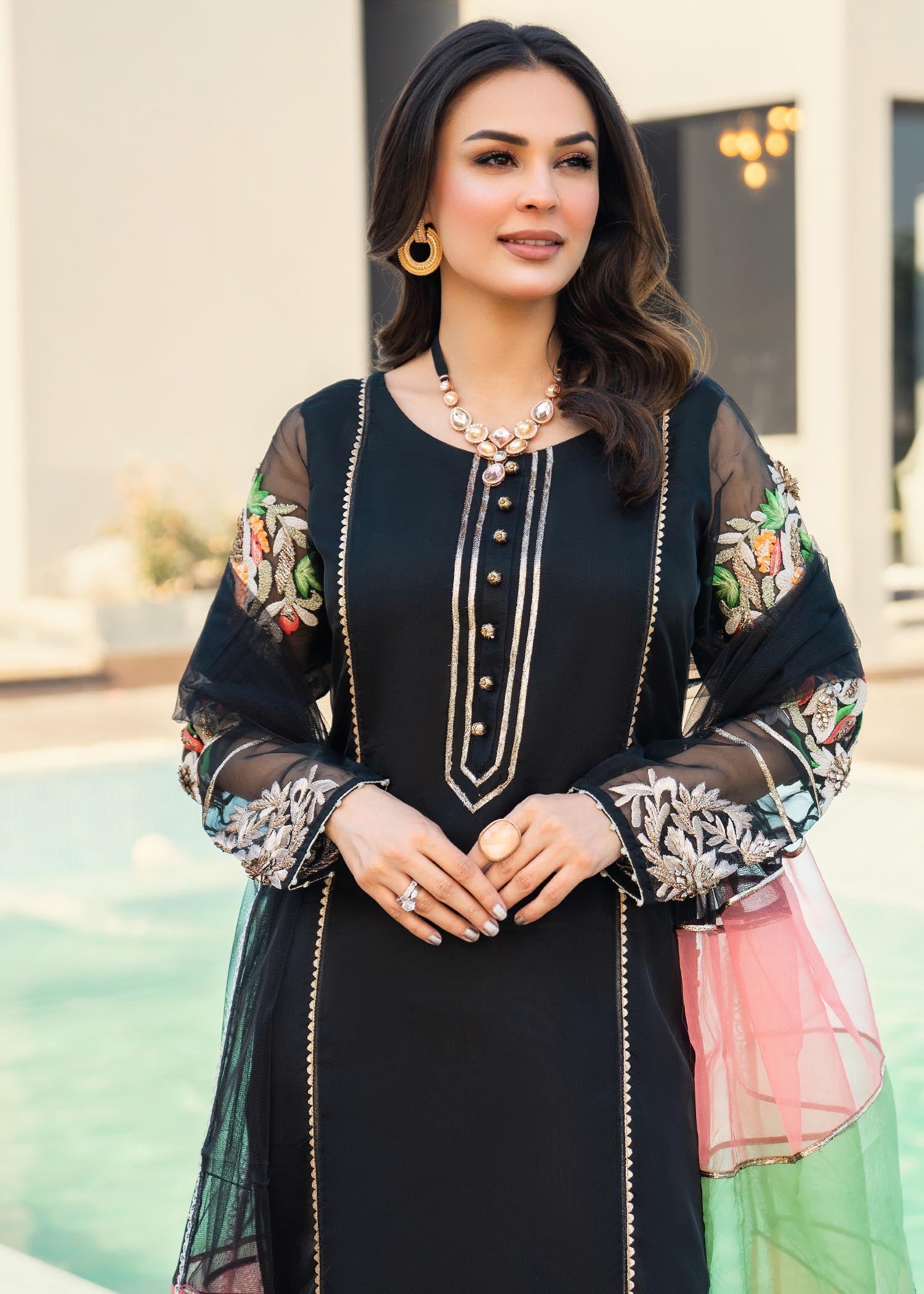 Khuda Baksh Creations M 102 Black Women 3pcs