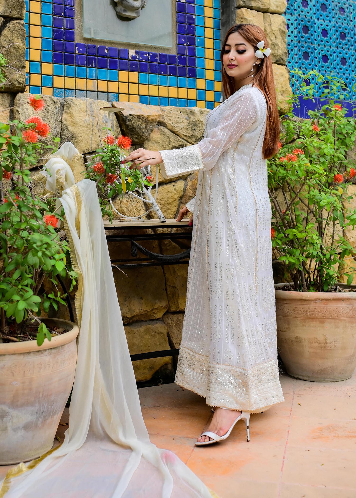 Manahils MAXI 117 CEDAR OFF WHITE Women 3pcs