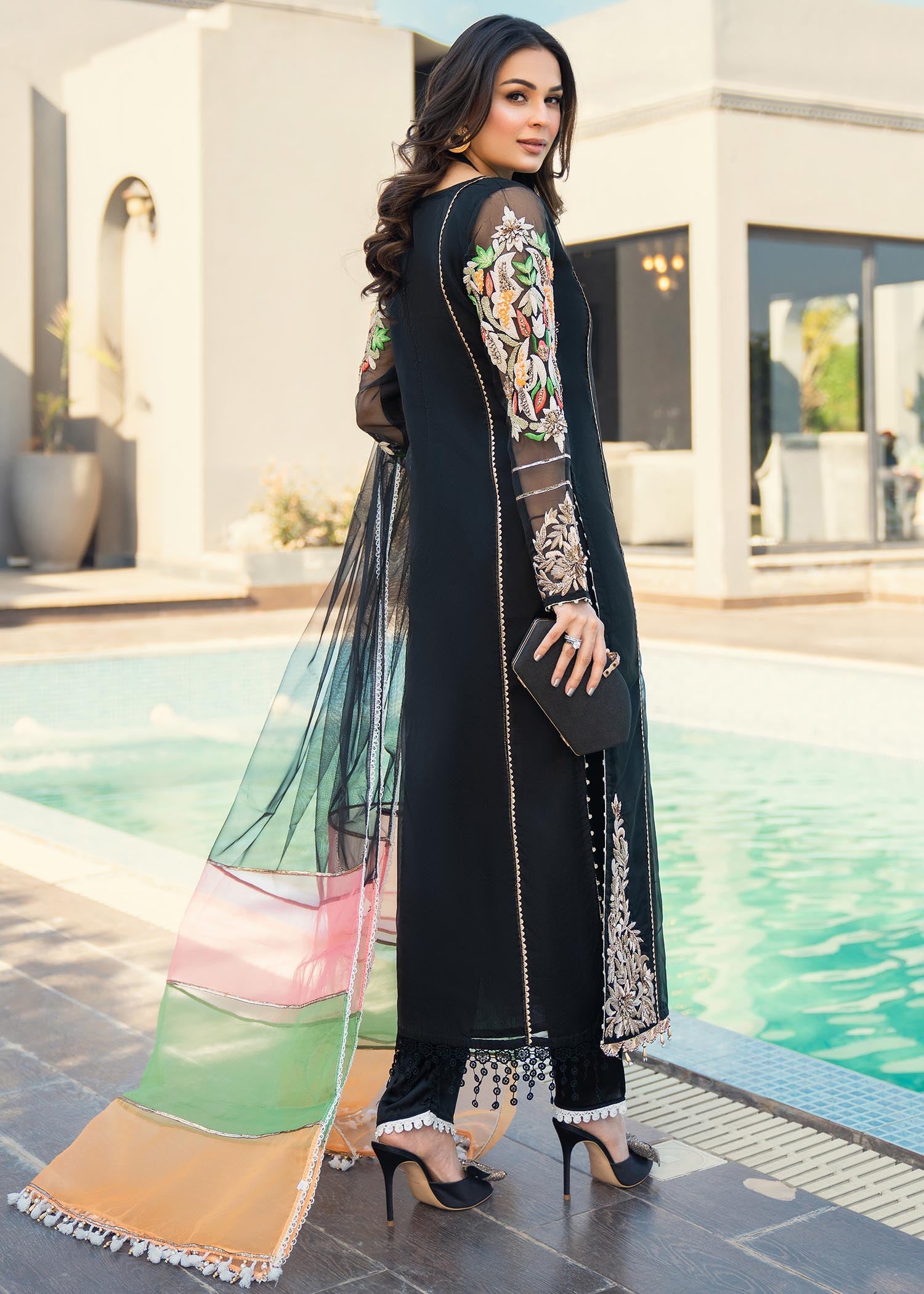 Khuda Baksh Creations M 102 Black Women 3pcs