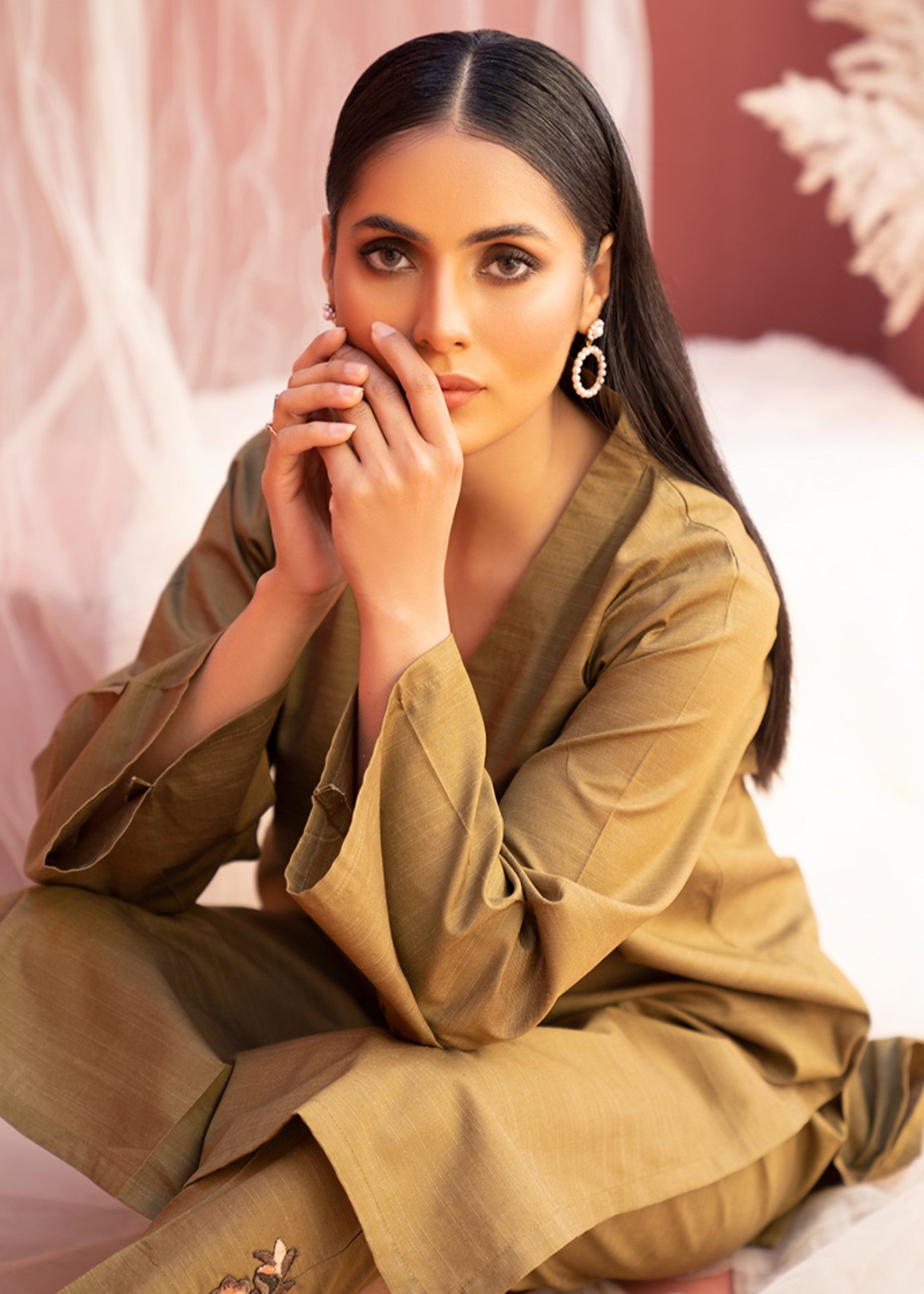 Aks-e-Jahan Olive Ocean Women 2pcs