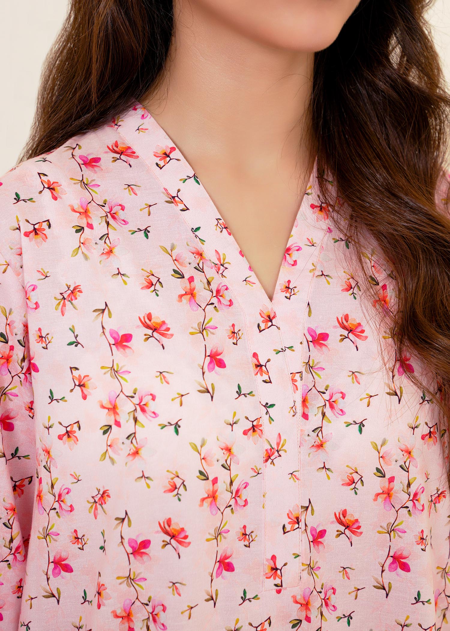 Buzzazi Pink Cambric Printed Suit Women 2pcs