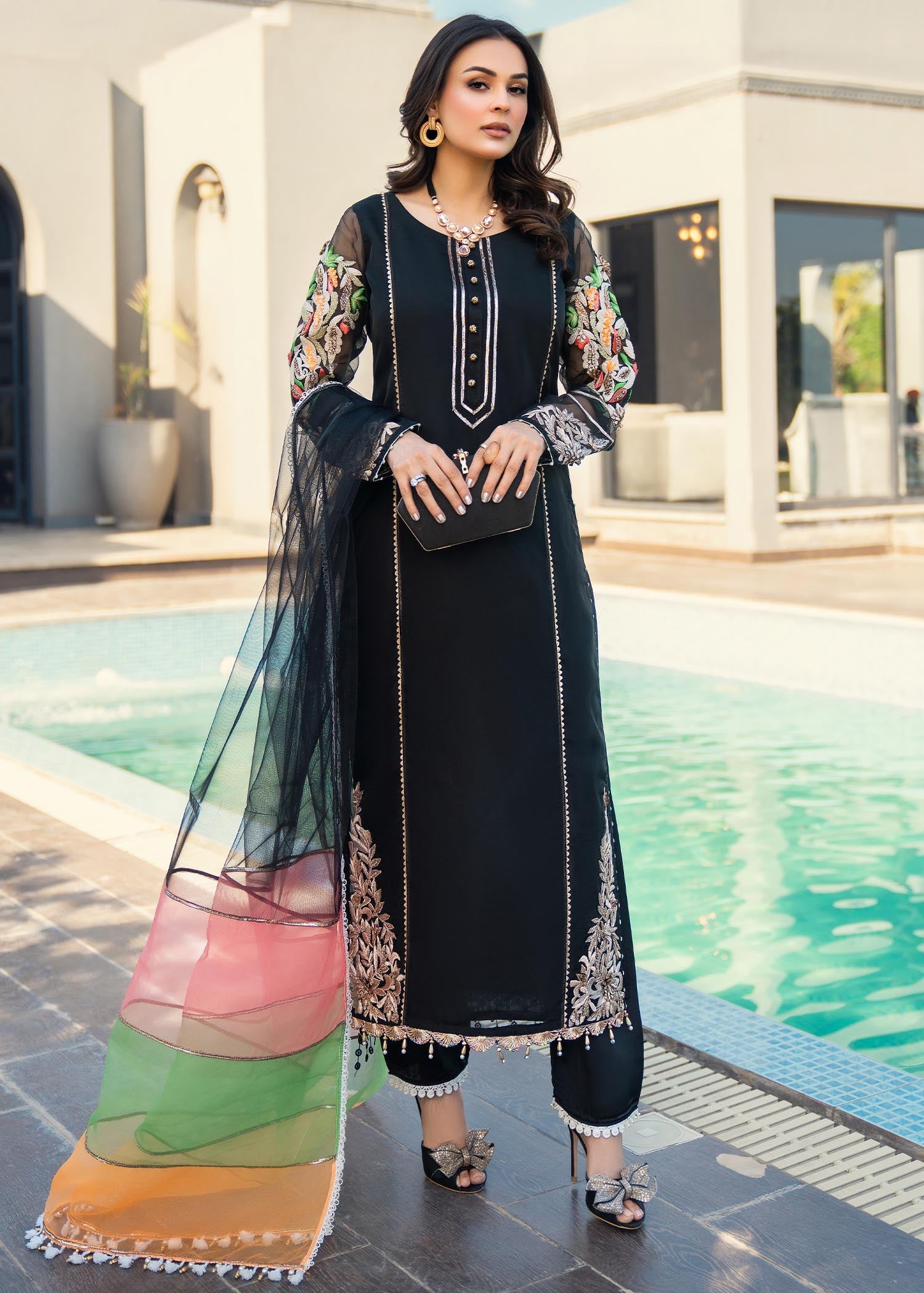 Khuda Baksh Creations M 102 Black Women 3pcs