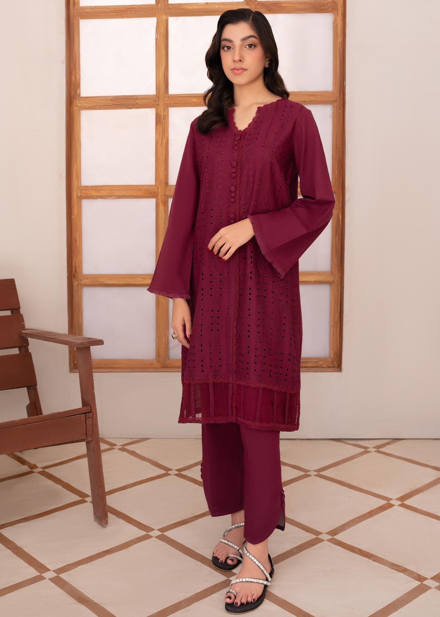 Vitalia Burgundy Women 2pcs