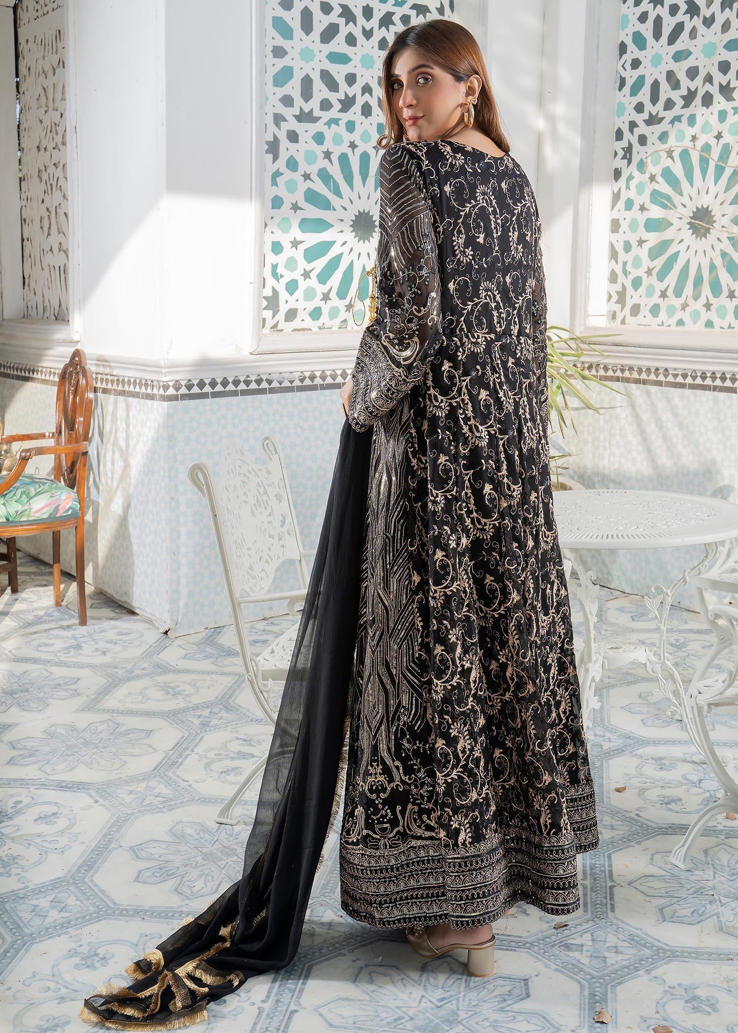 Manahils Angrakha 105 Black Women 3pcs