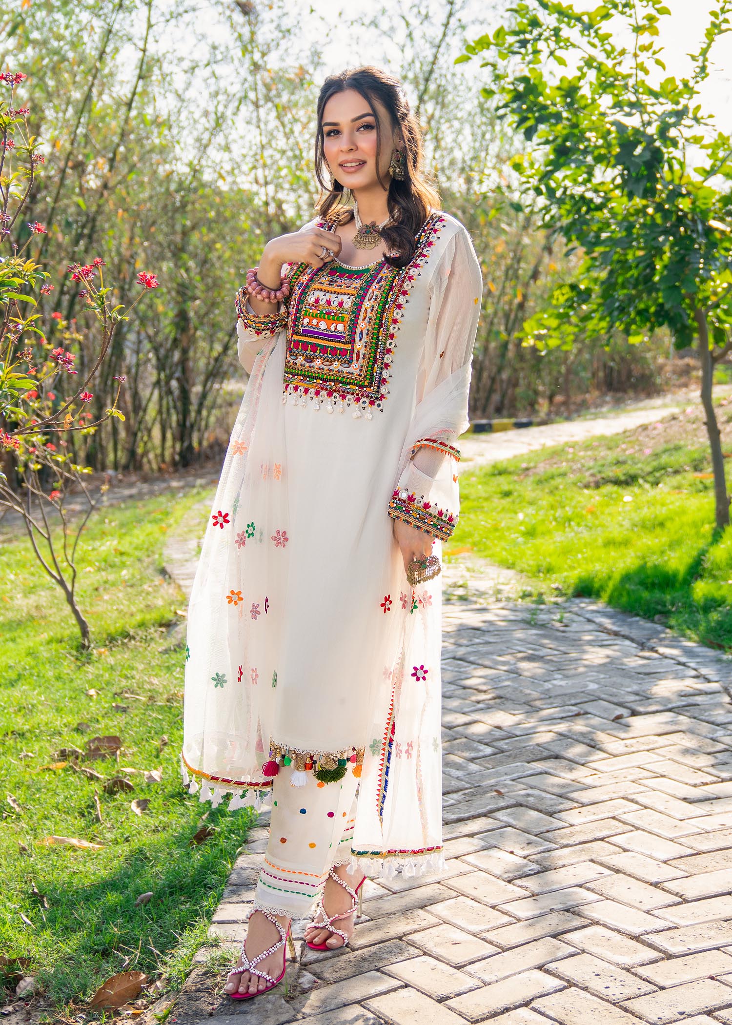 Khuda Baksh Creations Z 282 WHITE Women 4pcs