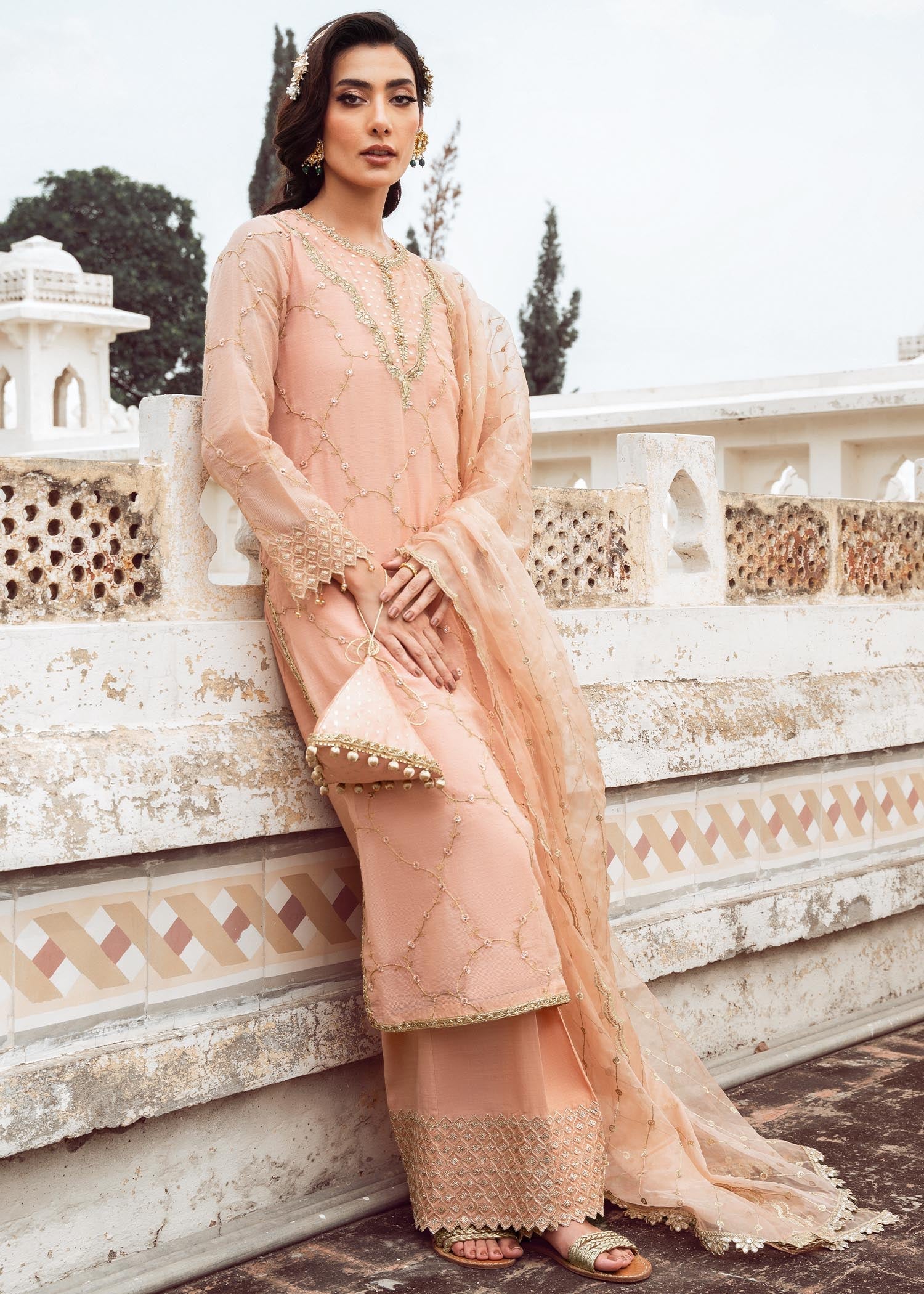 Rang-e-Haya Dahlia (Peach) Women 4pcs