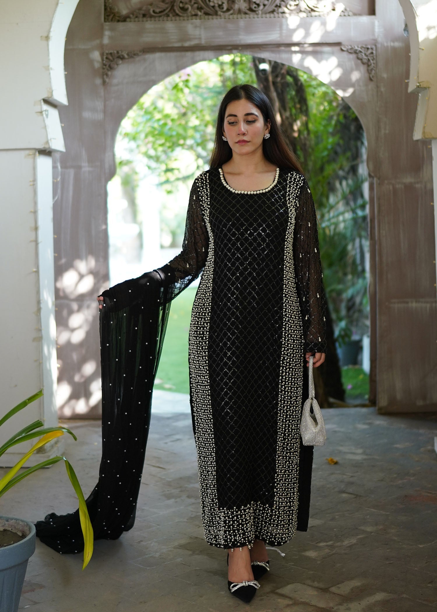 Manaal Arfeen Black Pearl Women 3pcs