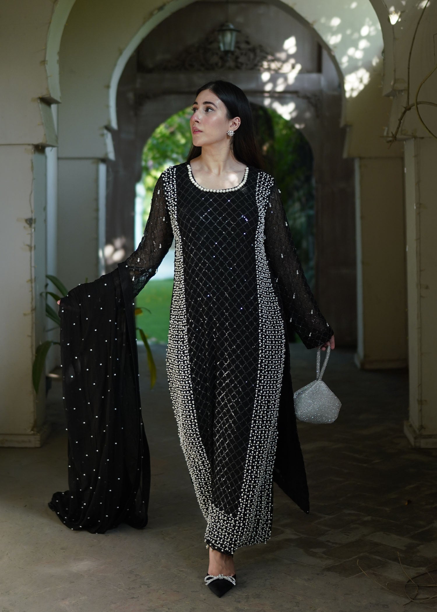 Manaal Arfeen Black Pearl Women 3pcs