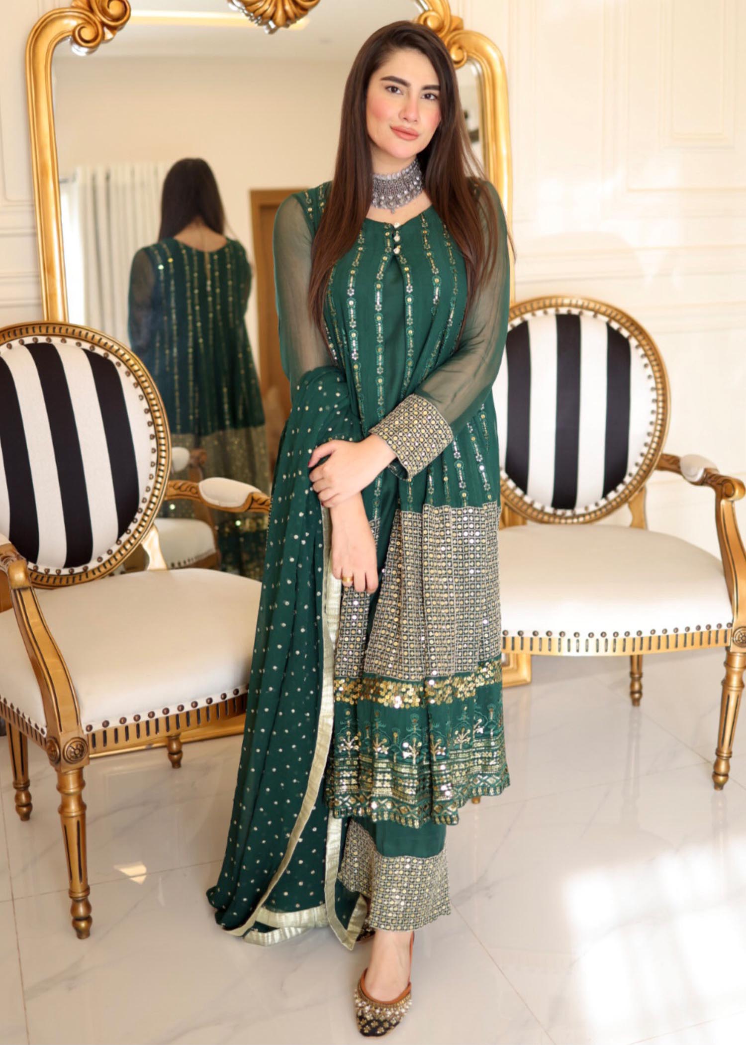 Rang-e-Haya Anchal / Bottle Green Women 4pcs