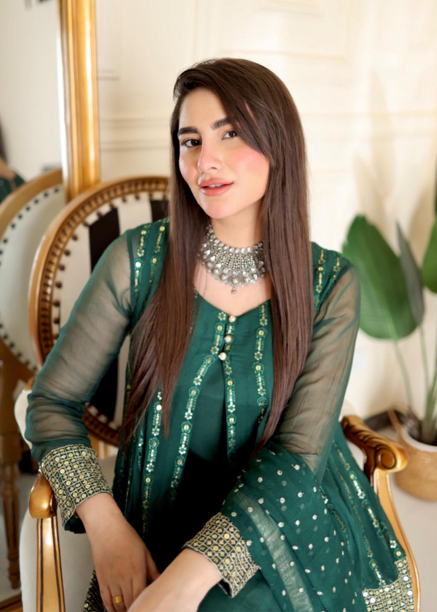 Rang-e-Haya Anchal / Bottle Green Women 4pcs