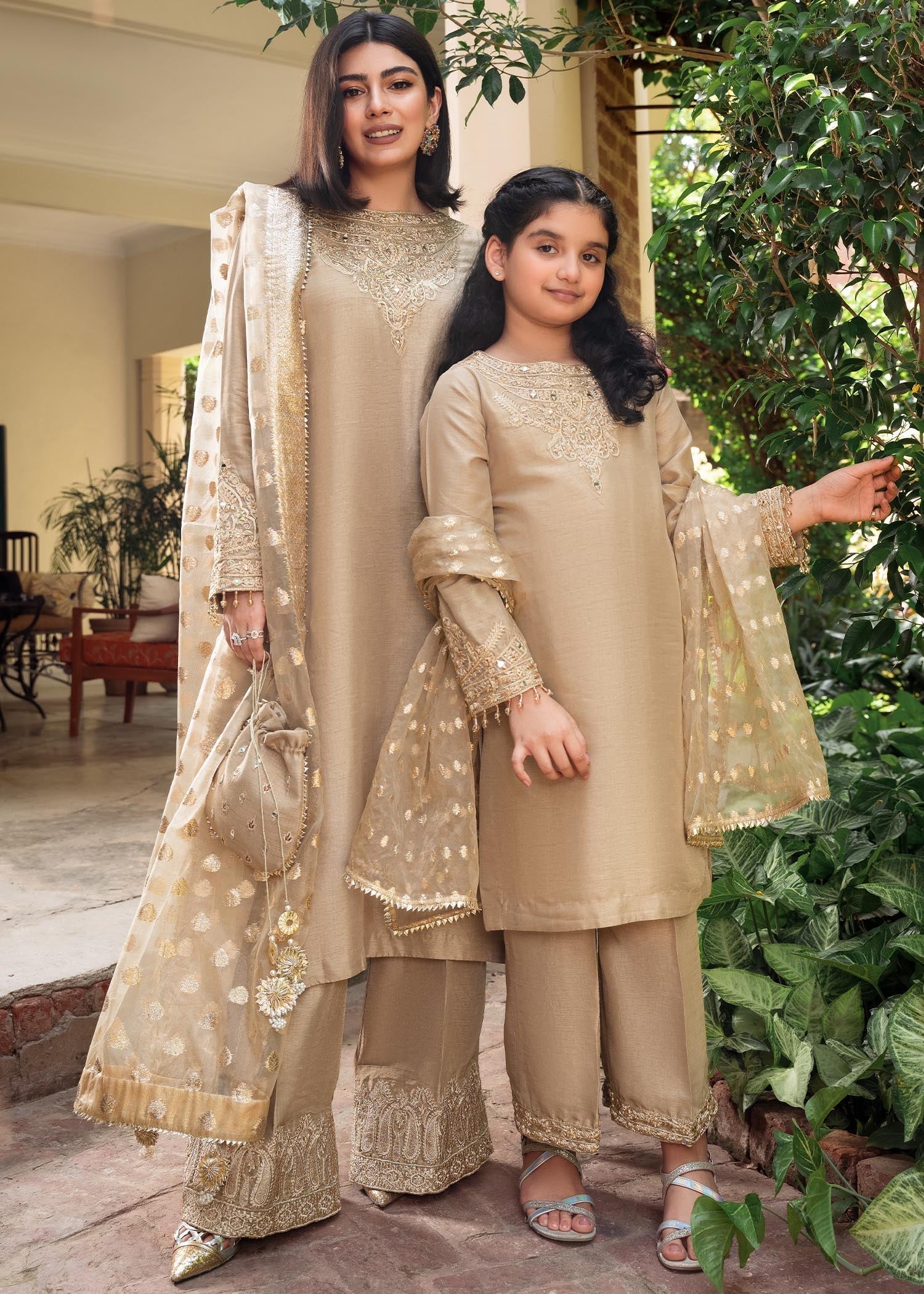 Rang-e-Haya Shireen Gold beige Women 3pcs