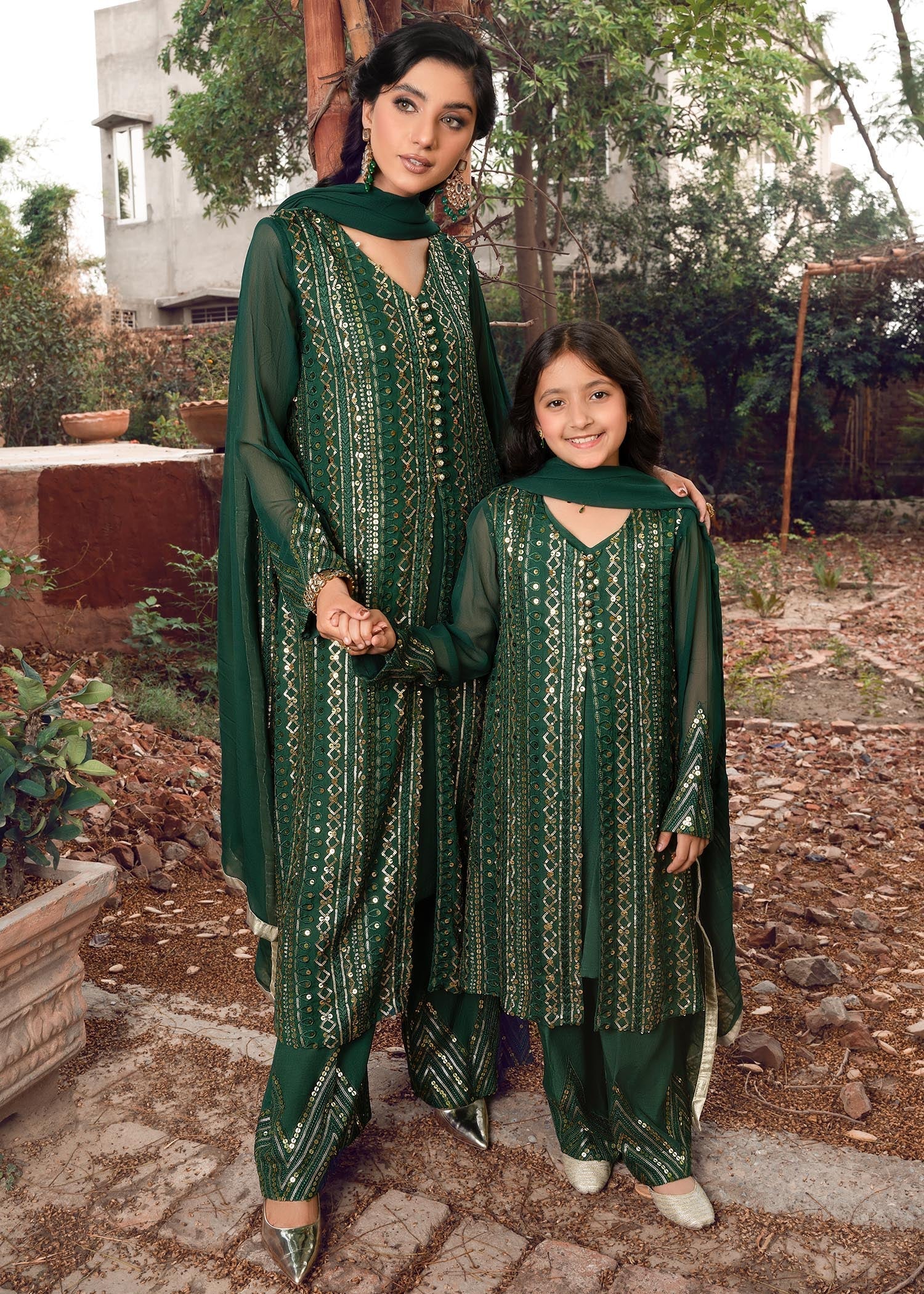 Rang-e-Haya Ufaq Bottle Green Women 4pcs