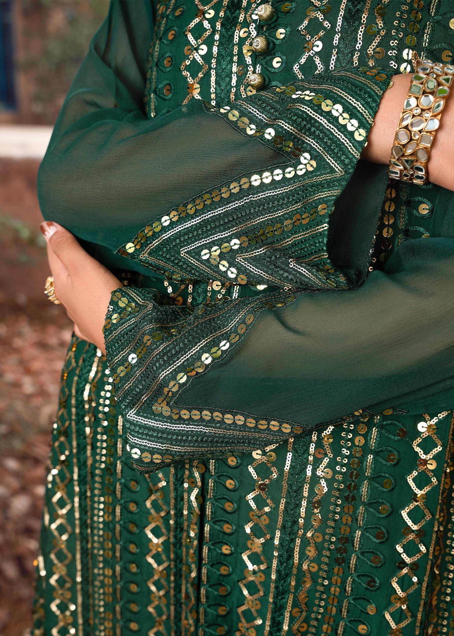 Rang-e-Haya Ufaq Bottle Green Women 4pcs