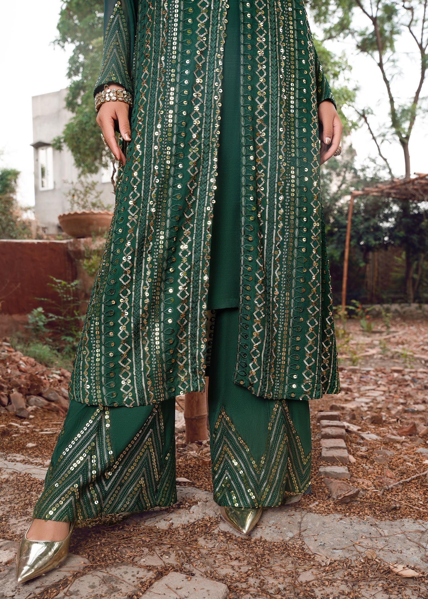 Rang-e-Haya Ufaq Bottle Green Women 4pcs