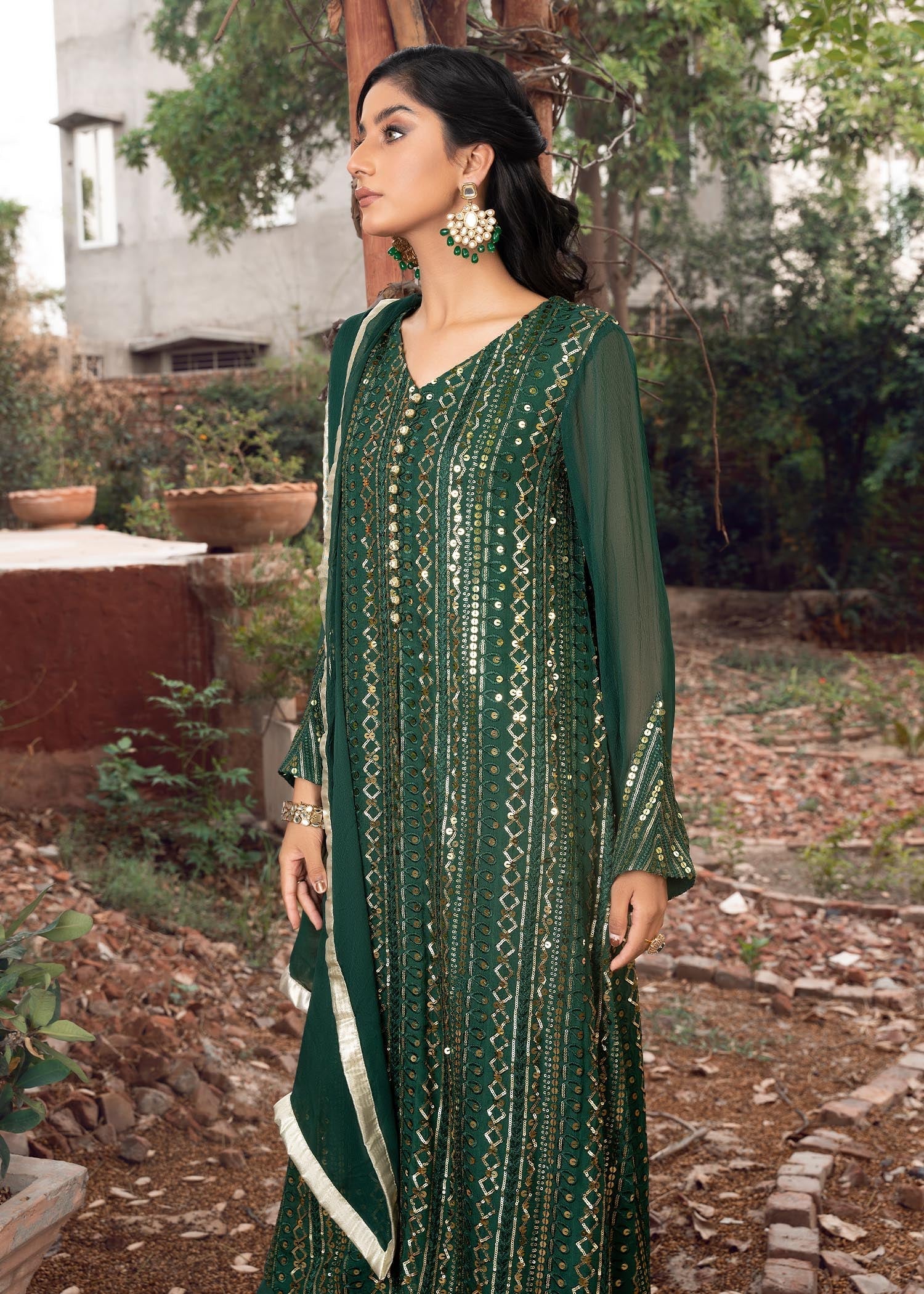 Rang-e-Haya Ufaq Bottle Green Women 4pcs