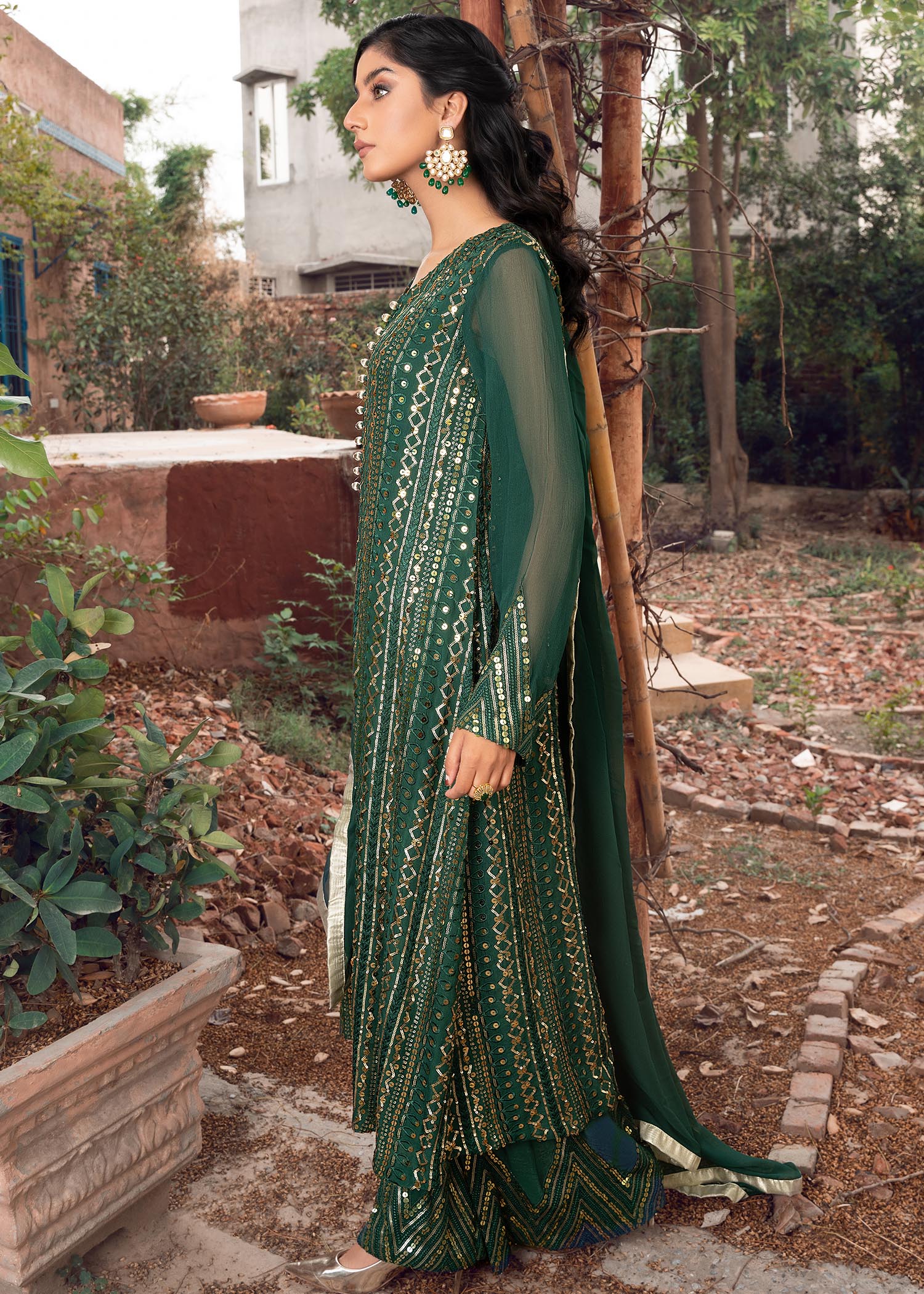 Rang-e-Haya Ufaq Bottle Green Women 4pcs