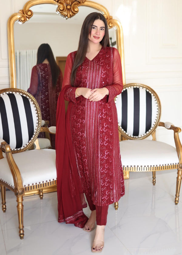 Rang-e-Haya Hoor / Maroon Women 4pcs