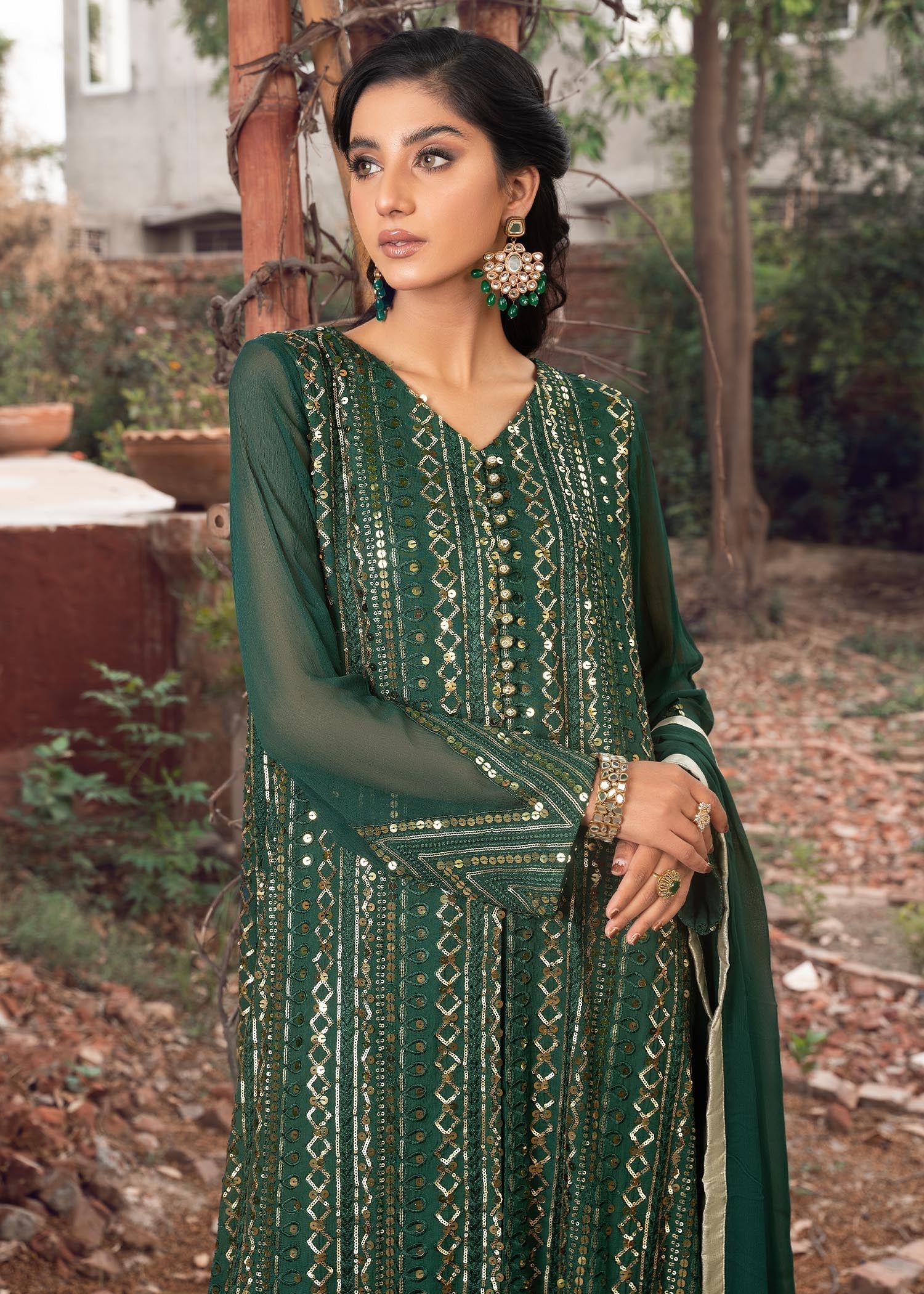 Rang-e-Haya Ufaq Bottle Green Women 4pcs