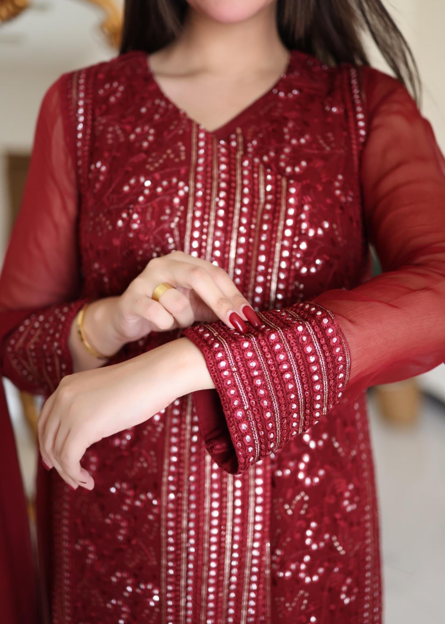 Rang-e-Haya Hoor / Maroon Women 4pcs