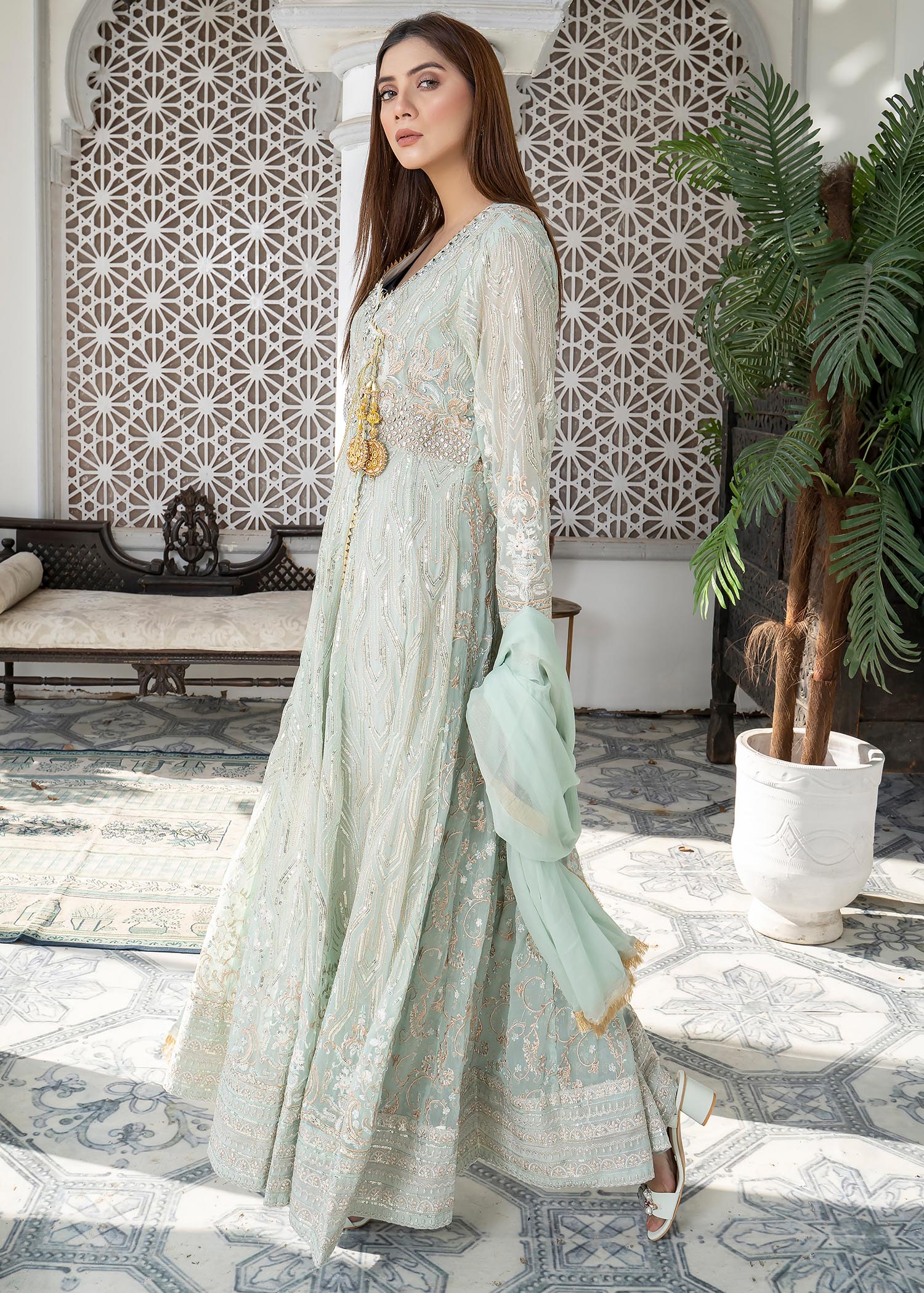 Manahils Angrakha 105 AQUA Women 3pcs